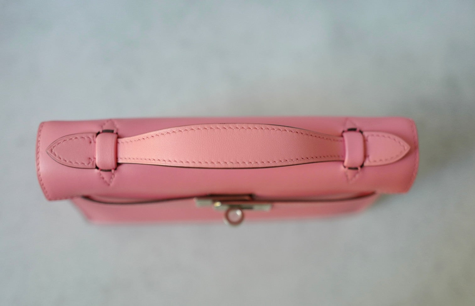 Hermès Kelly Pochette Rose d’Été Swift Leather with Palladium Hardware Z Stamp