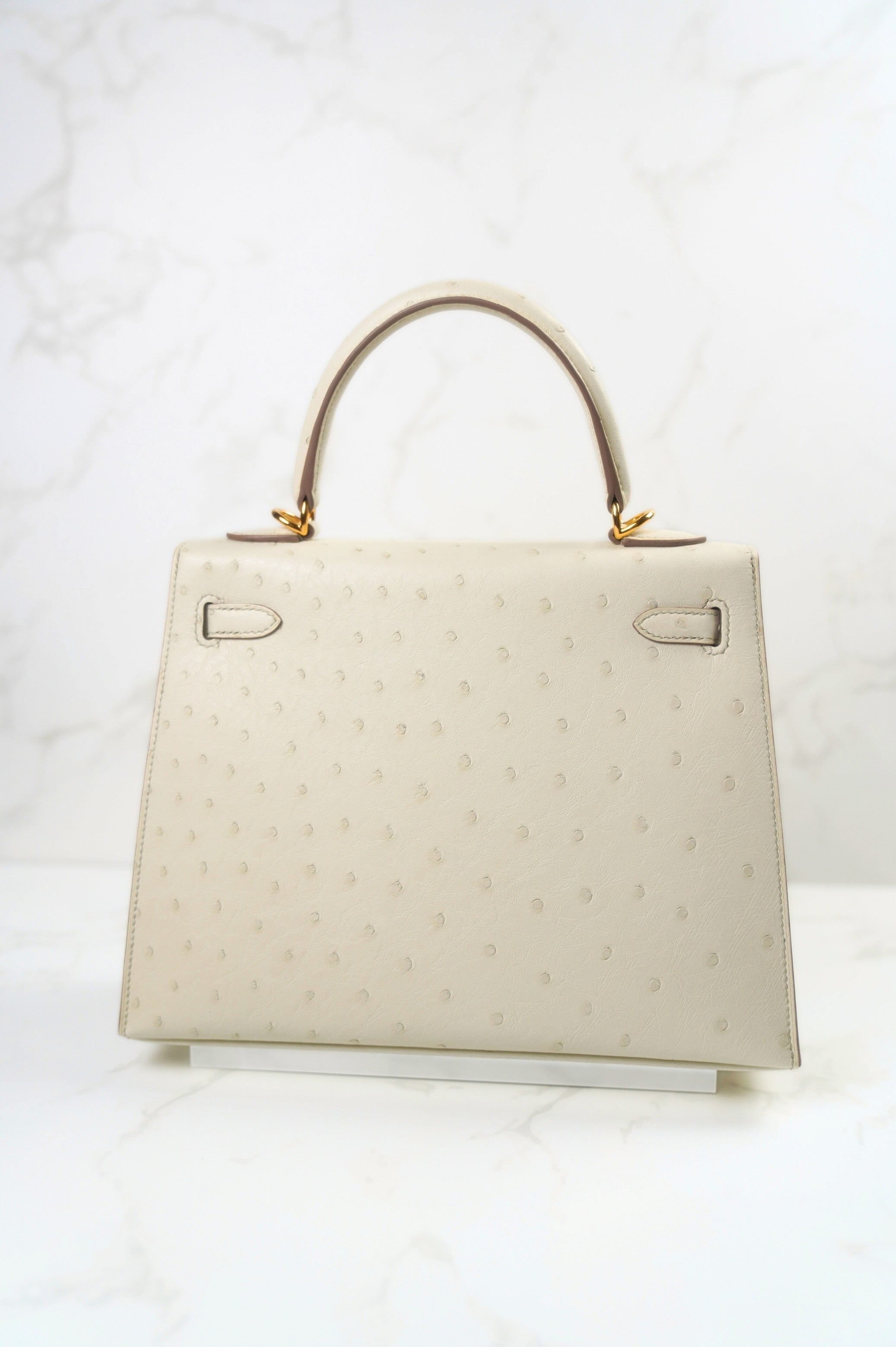 NEW Hermès Kelly 25 Beton Ostrich Gold Hardware U Stamp 2022
