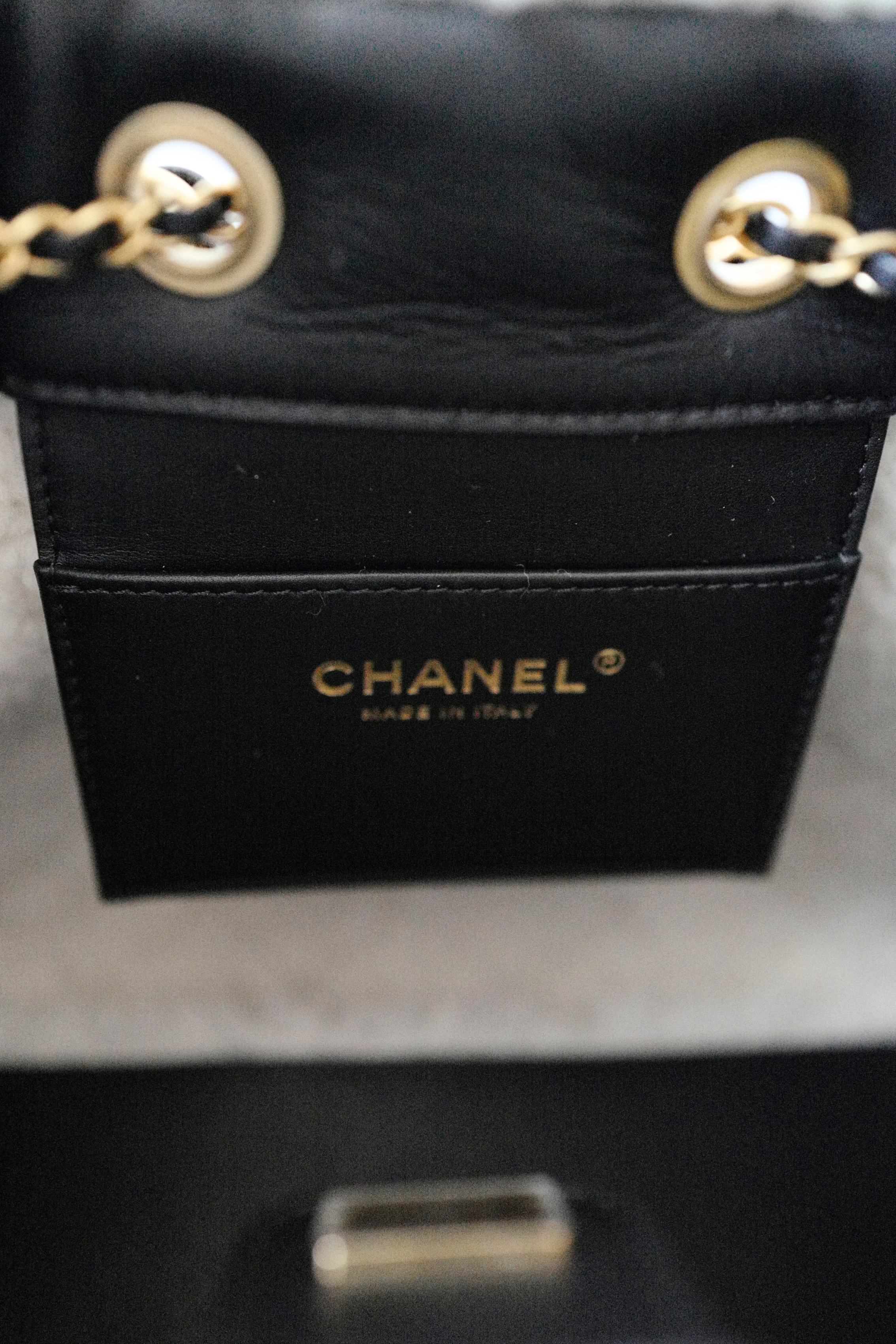 Chanel 25K Small Hobo Bag Black Calfskin with Shearling Trim Gold Hardware