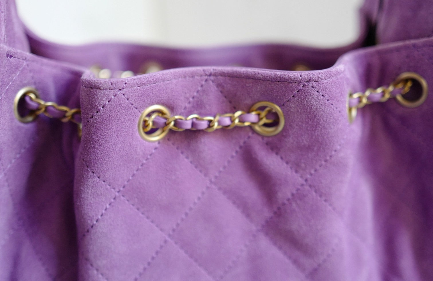 BNIB Chanel 26C Mini Hobo Shoulder Bag in Purple Suede with Gold Hardware