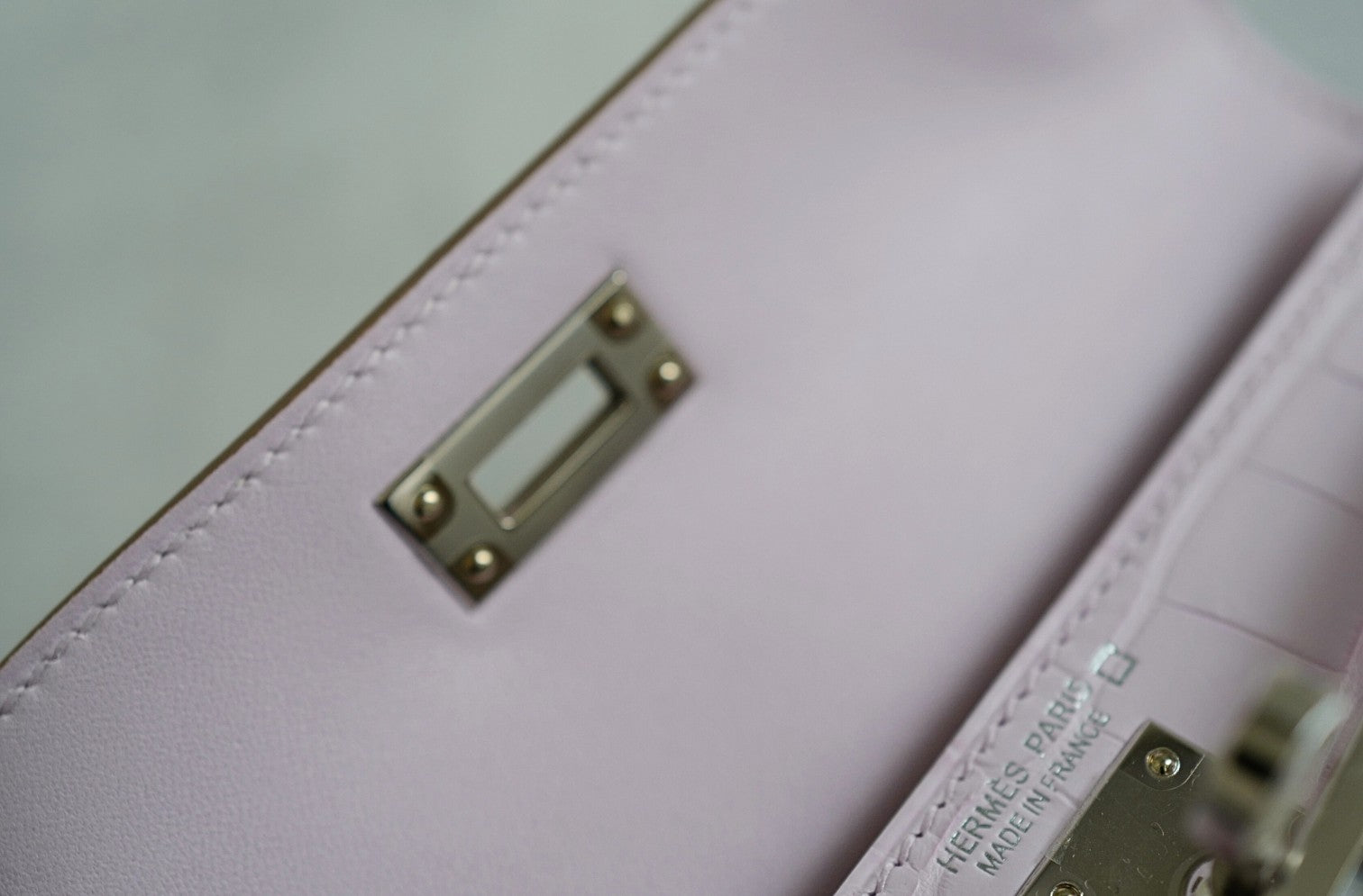 BNIB Hermès Mini Kelly 20 Mauve Pale Matte Alligator Palladium Hardware K Stamp 2025