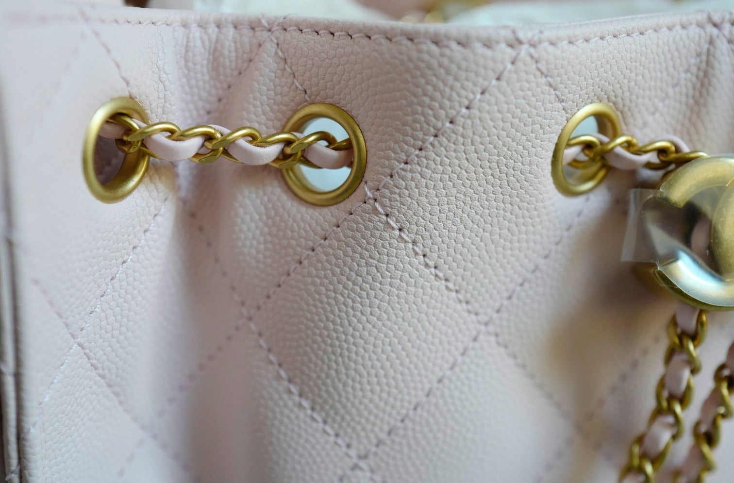 BNIB Chanel 26C Mini Hobo Bag Pink Grained Calfskin with Gold Hardware