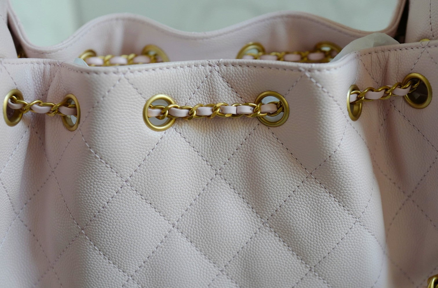 BNIB Chanel 26C Mini Hobo Bag Pink Grained Calfskin with Gold Hardware