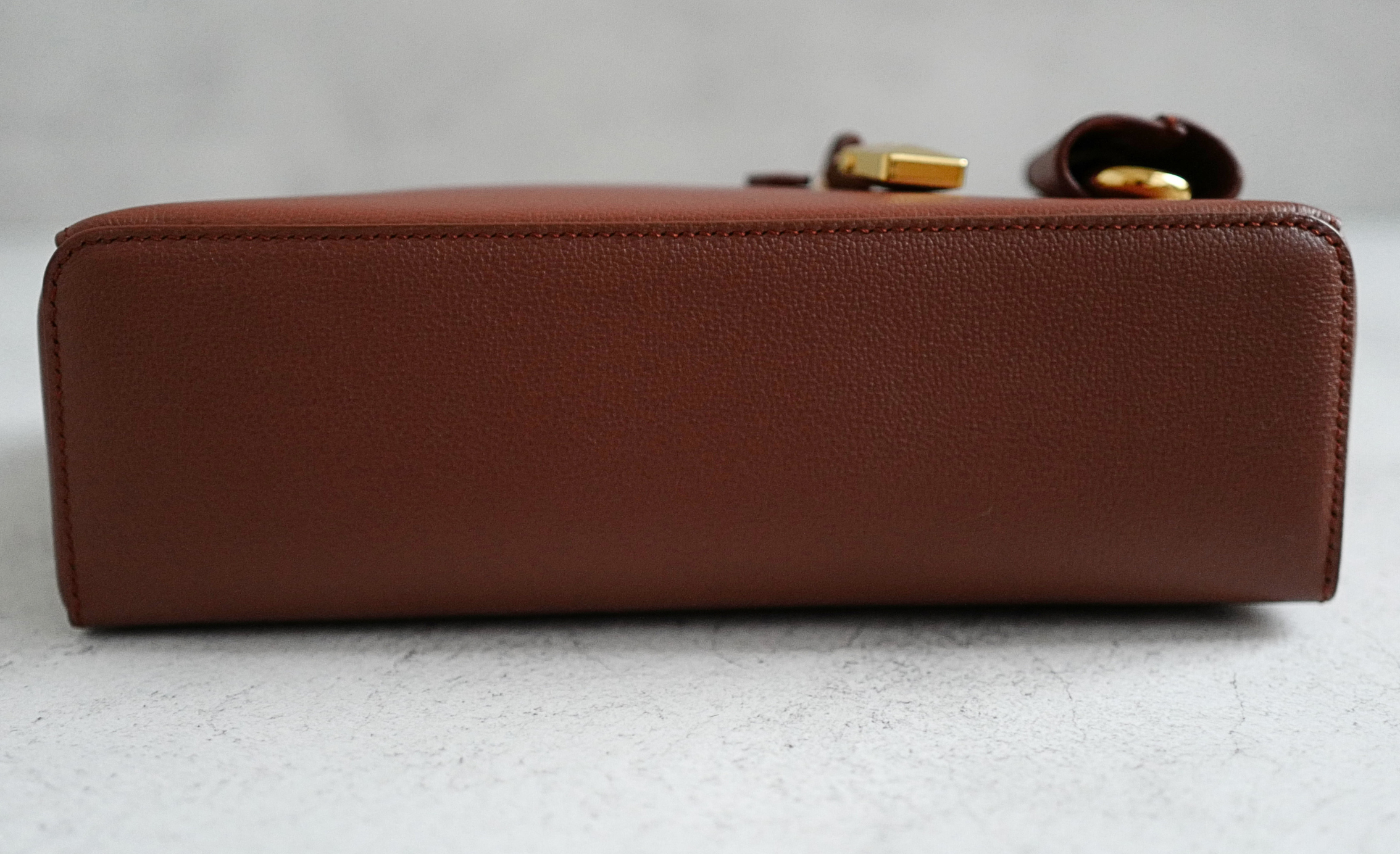 NEW Loro Piana Extra Bag L23 Burnt Tan Sun Gold Calfskin Leather Crossbody Bag