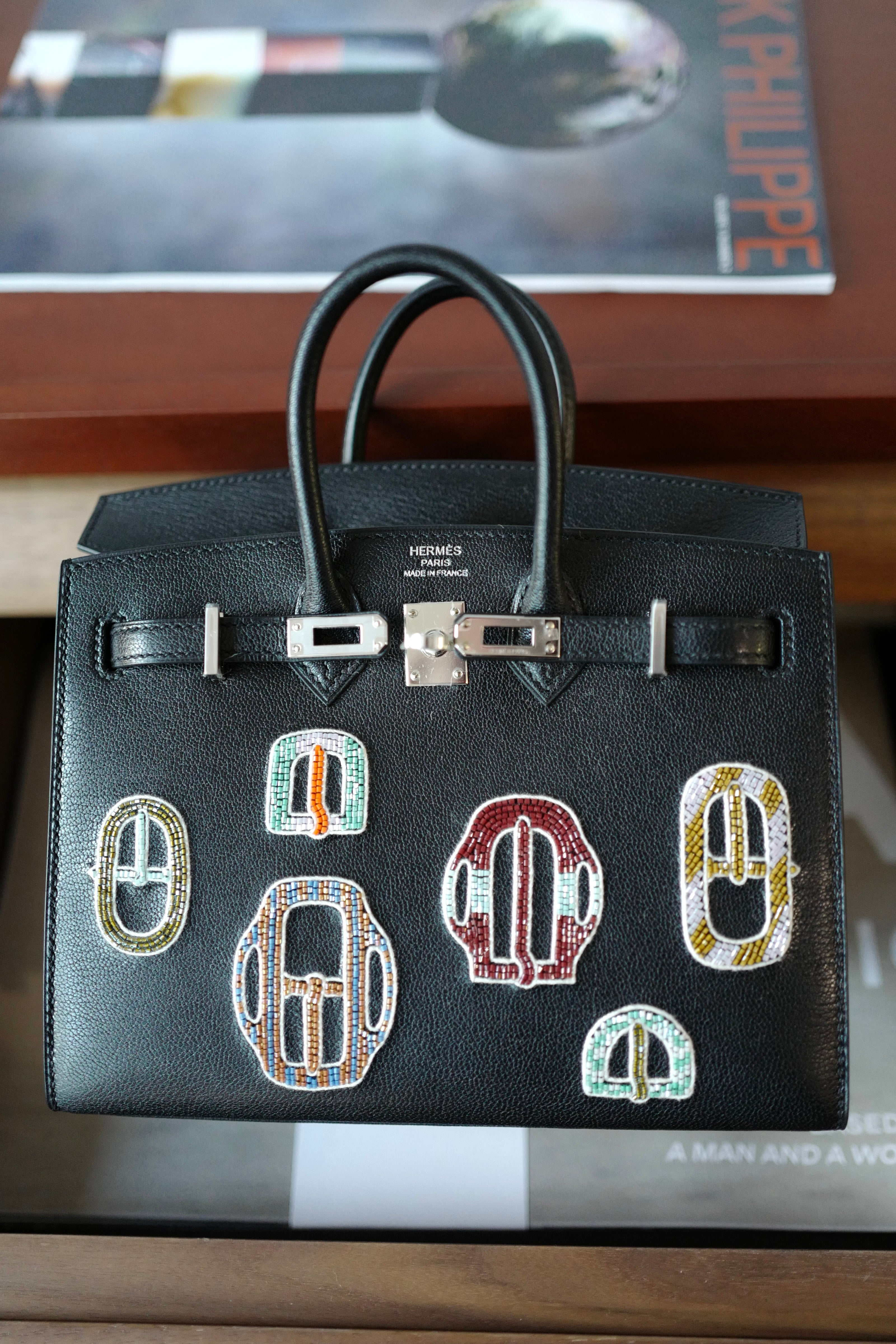 NEW Hermes Birkin 20 Sellier Bouclerie Moderne Black Chèvre Palladium HW