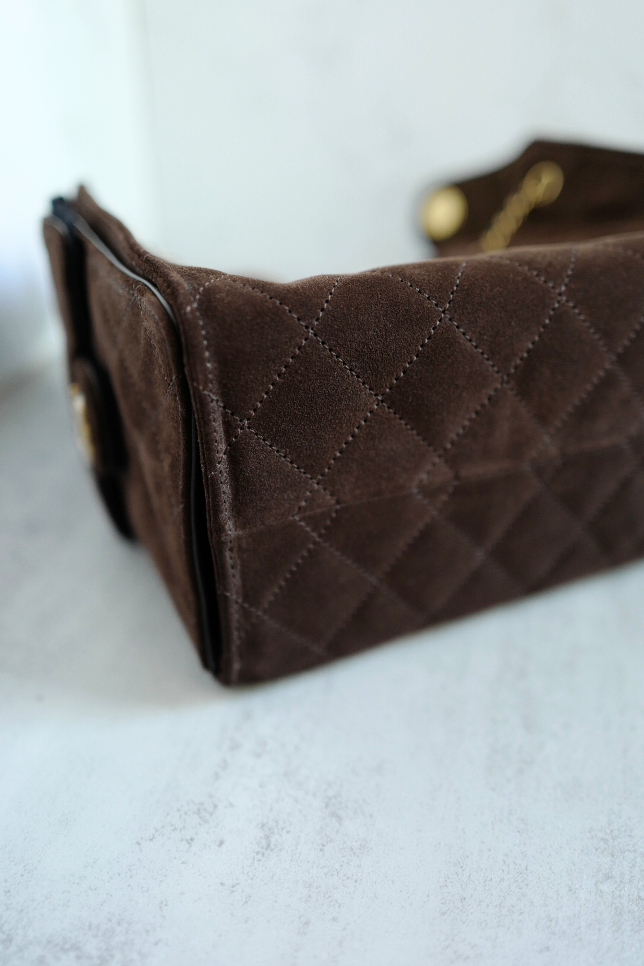 Chanel 25K Small Hobo Bag Dark Brown Suede with Gold Hardware