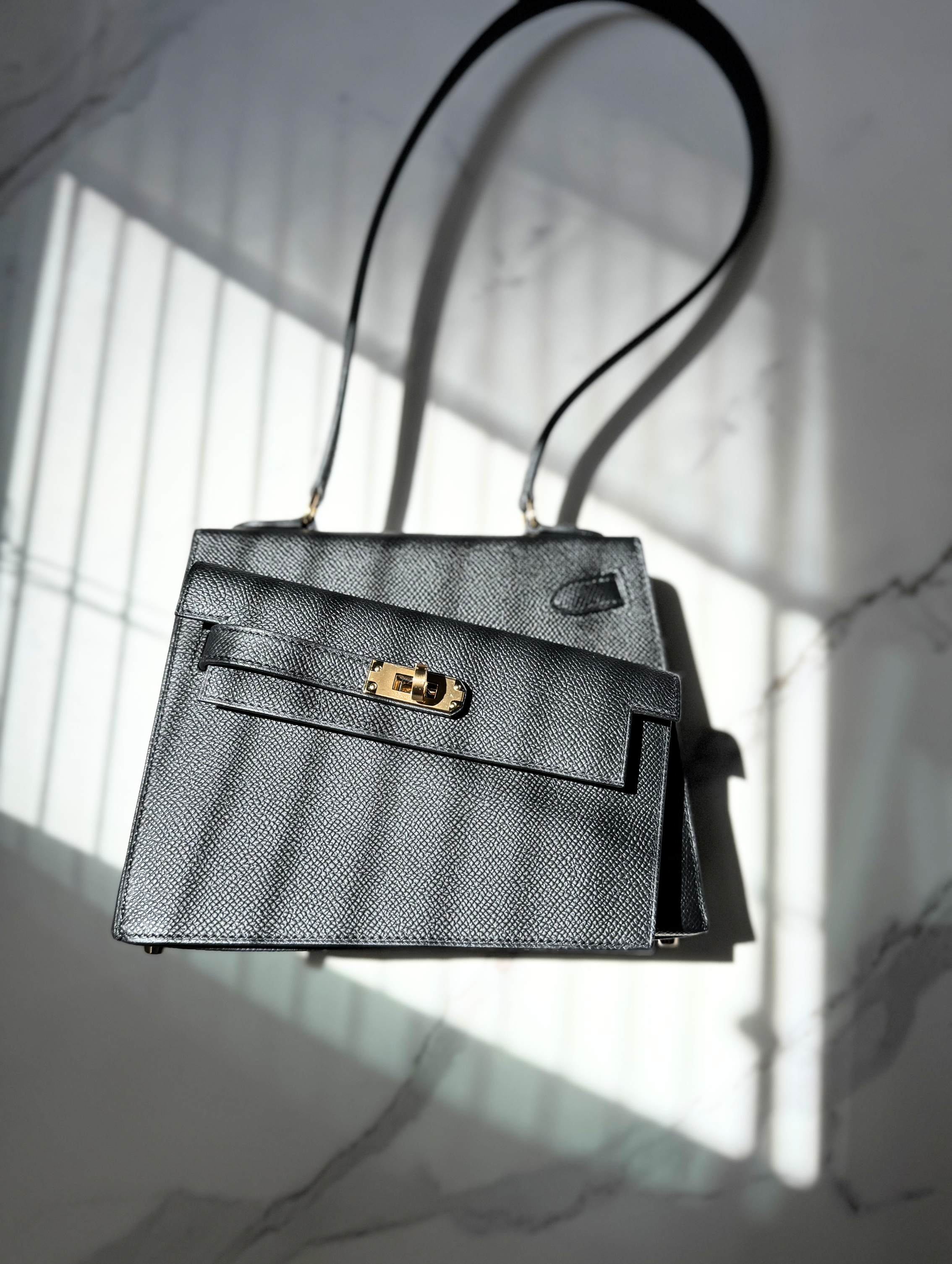 BNIB Hermès Kelly Désordre Black Epsom Leather with Gold Hardware