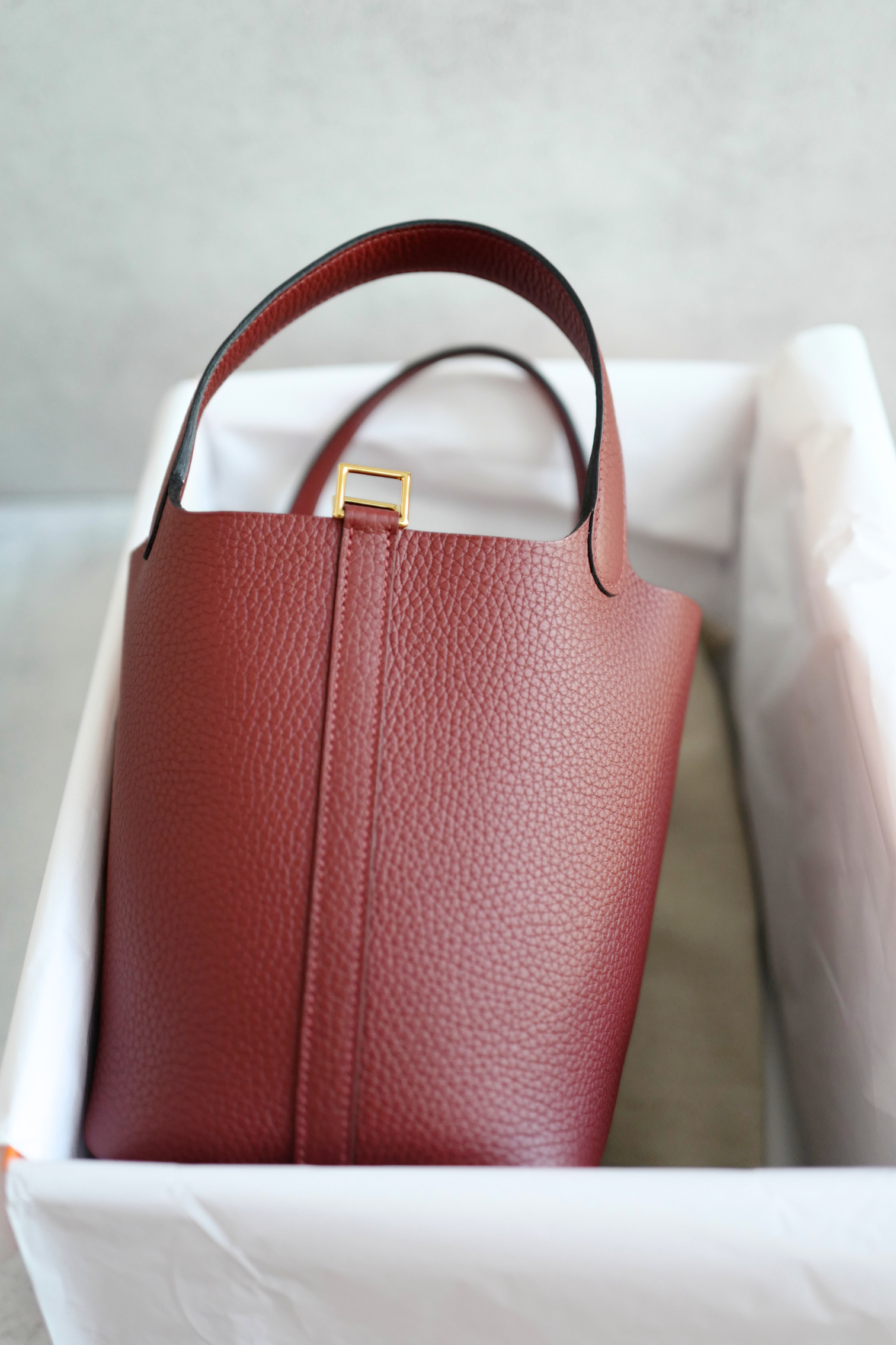 BNIB Hermès Picotin 18 Bag Rouge H  Clemence Leather with Gold Hardware