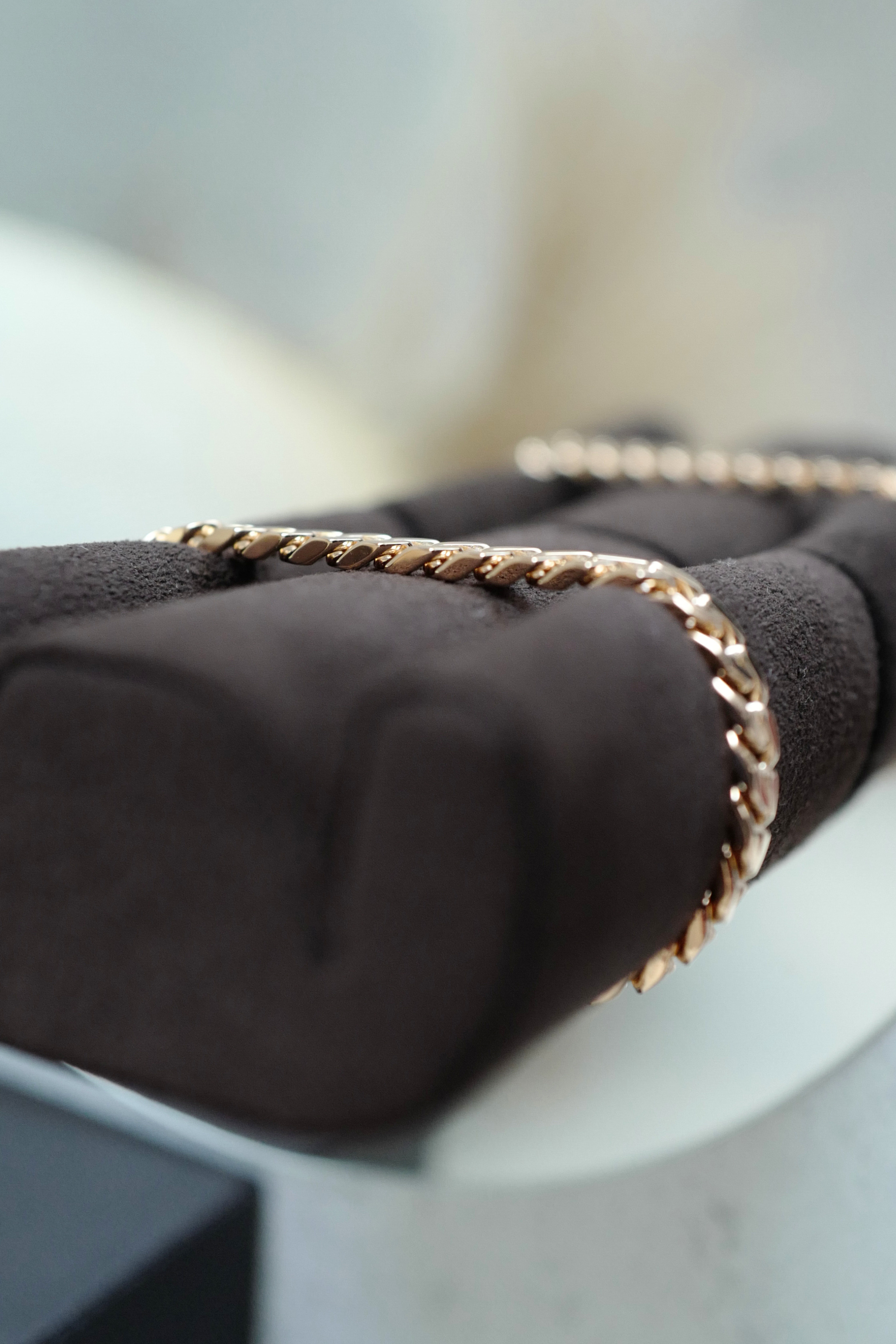 Hermes Kelly Gourmette Bracelet Rose Gold 750 Diamond 0.90ct ST