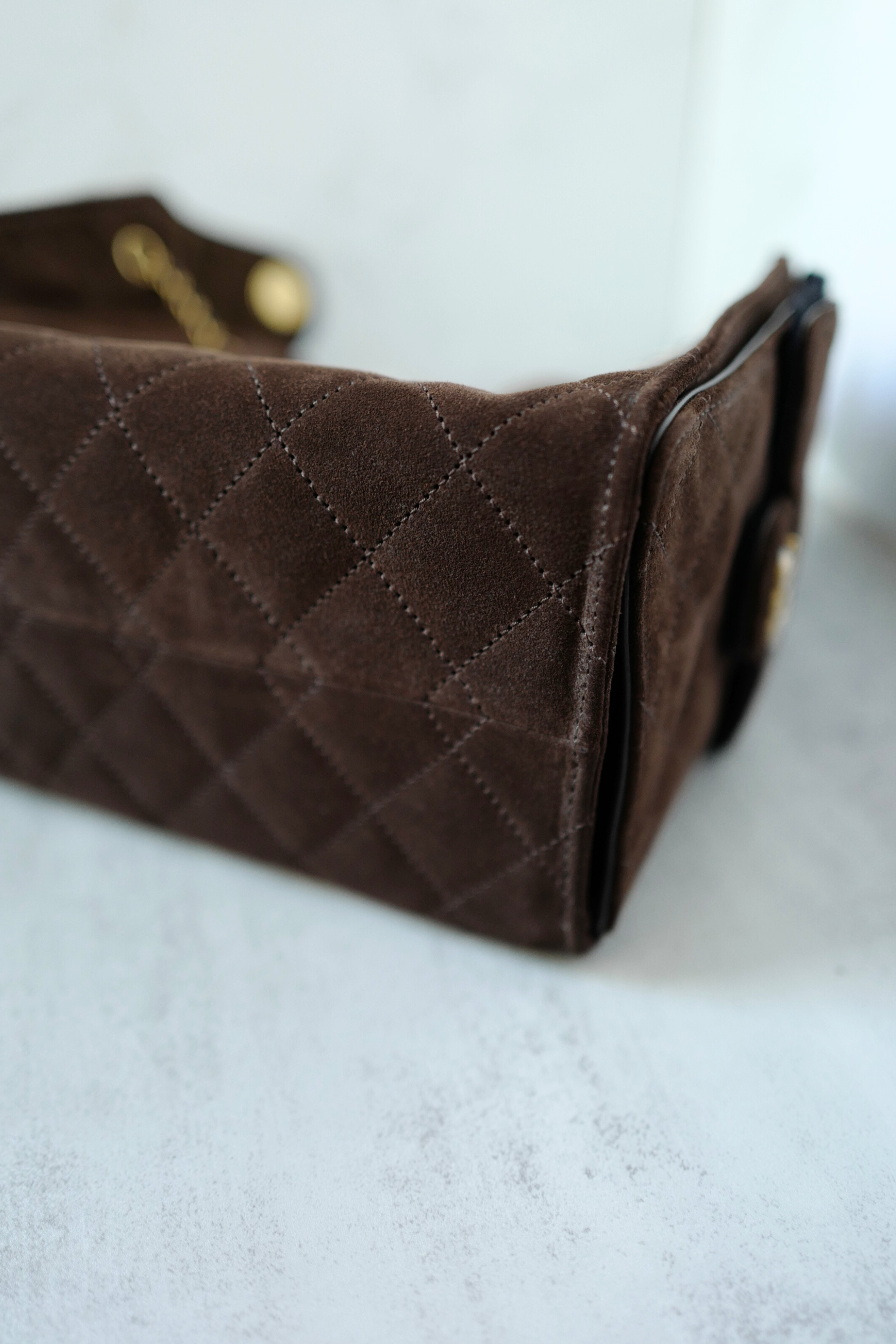 Chanel 25K Small Hobo Bag Dark Brown Suede with Gold Hardware