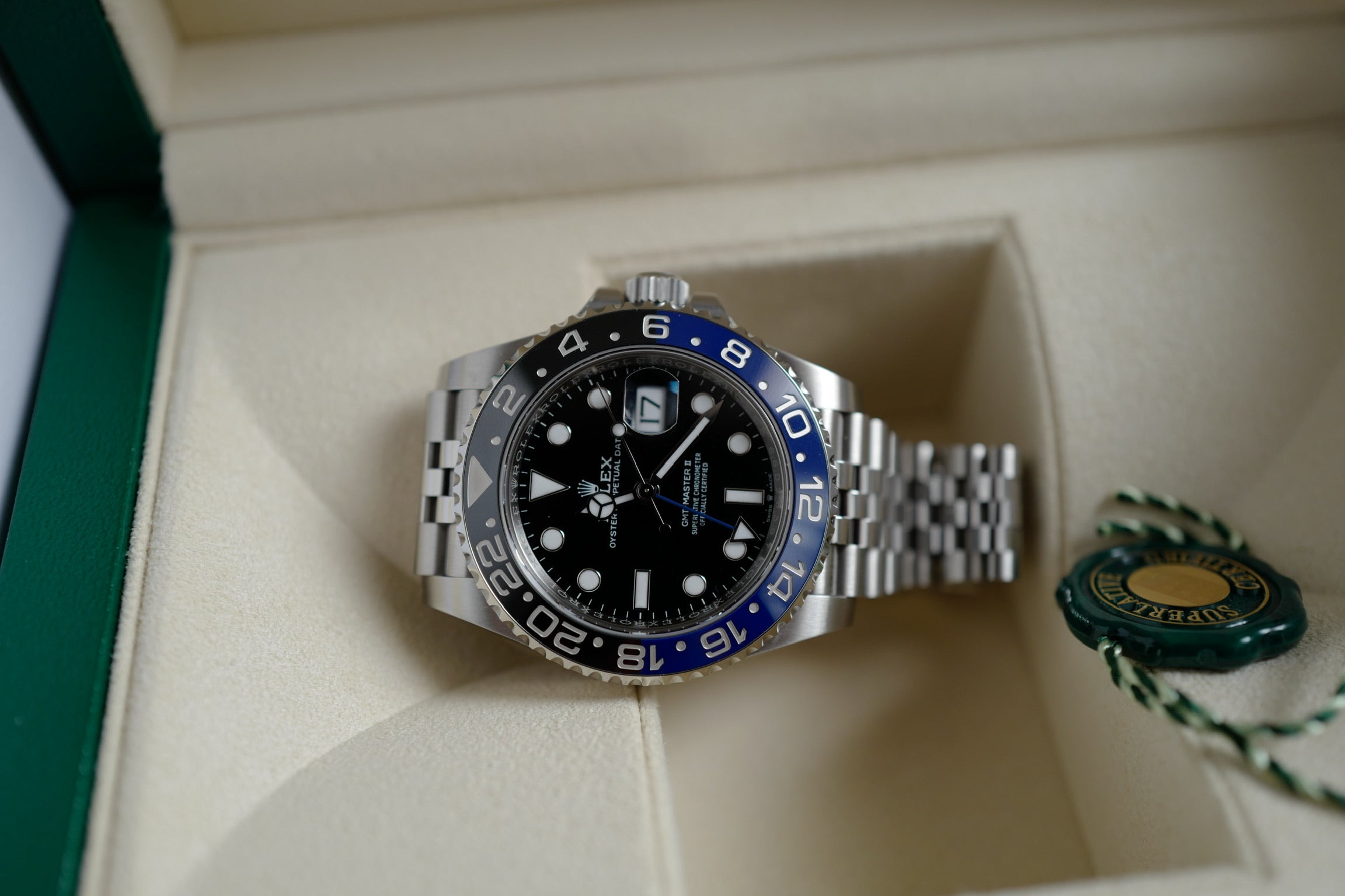 BNIB Rolex GMT-Master Batman Jubilee Bracelet - 126710BLNR 2024 BNIB Full Set