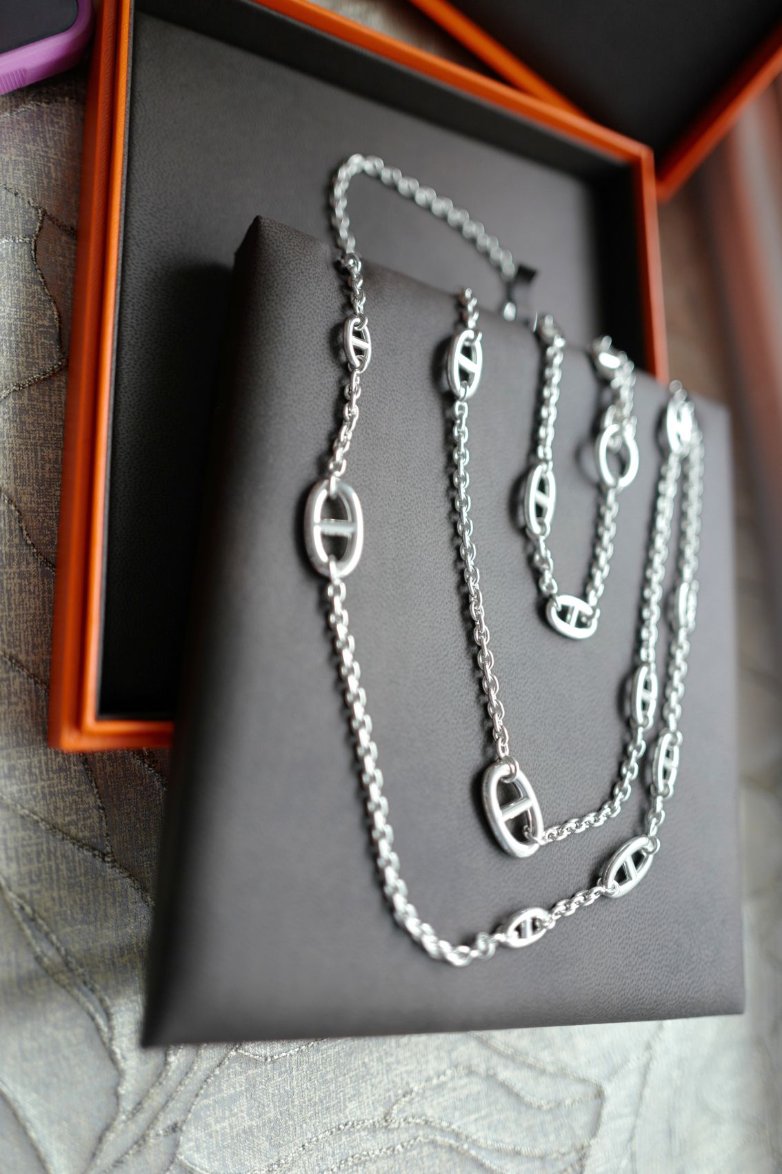 Hermès Farandole Long Necklace 160 Sterling Silver