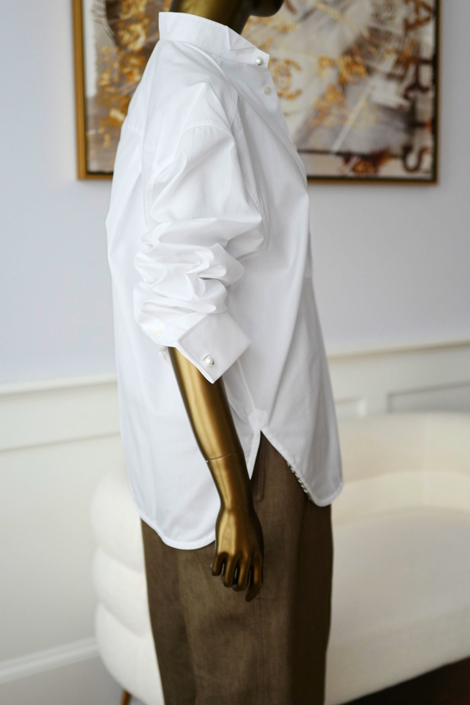 New Arrival Chanel 26S Long Sleeved Shirt Matthieu Blazy White Cotton Size 36