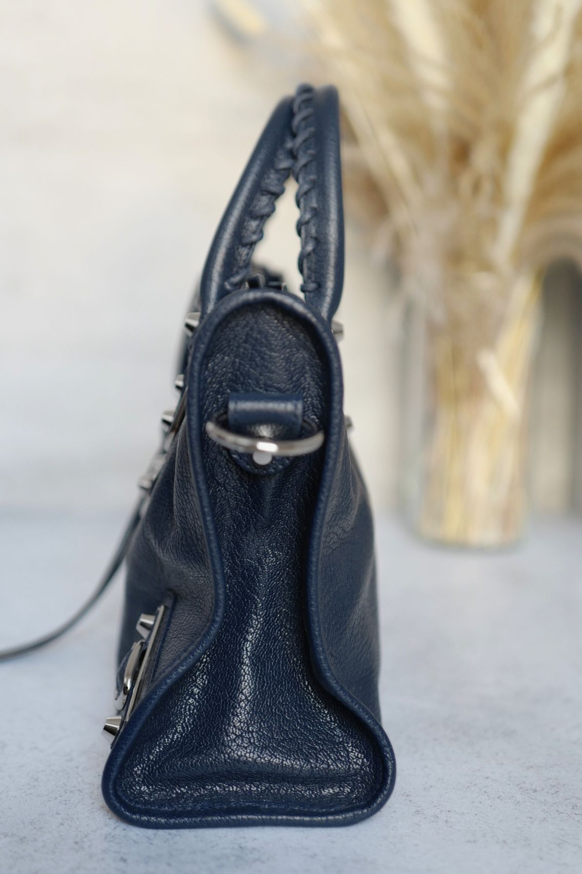 Balenciaga city small in Navy Silver Hardware