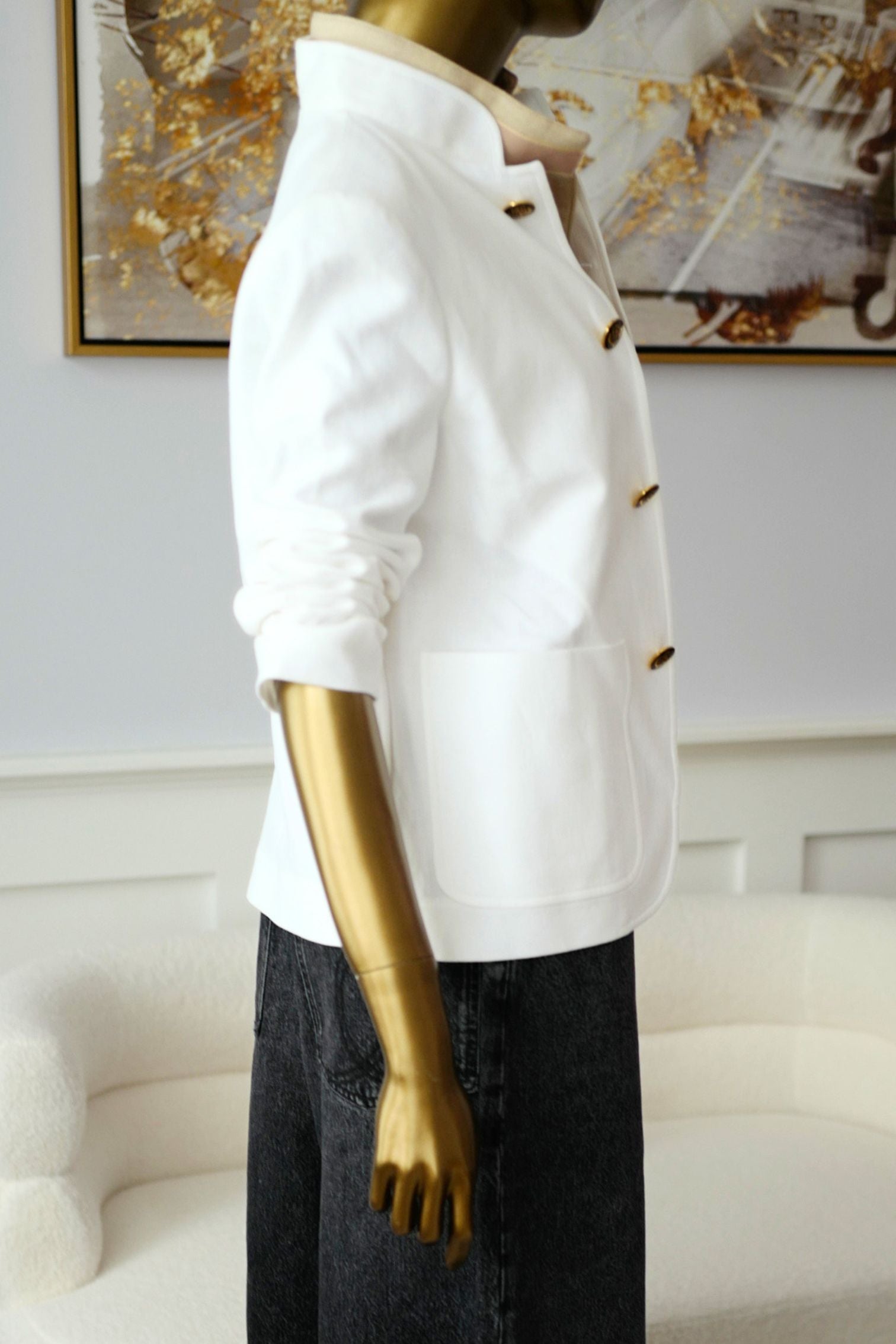New Loro Piana Spagna Mini Jacket Linen White size 40