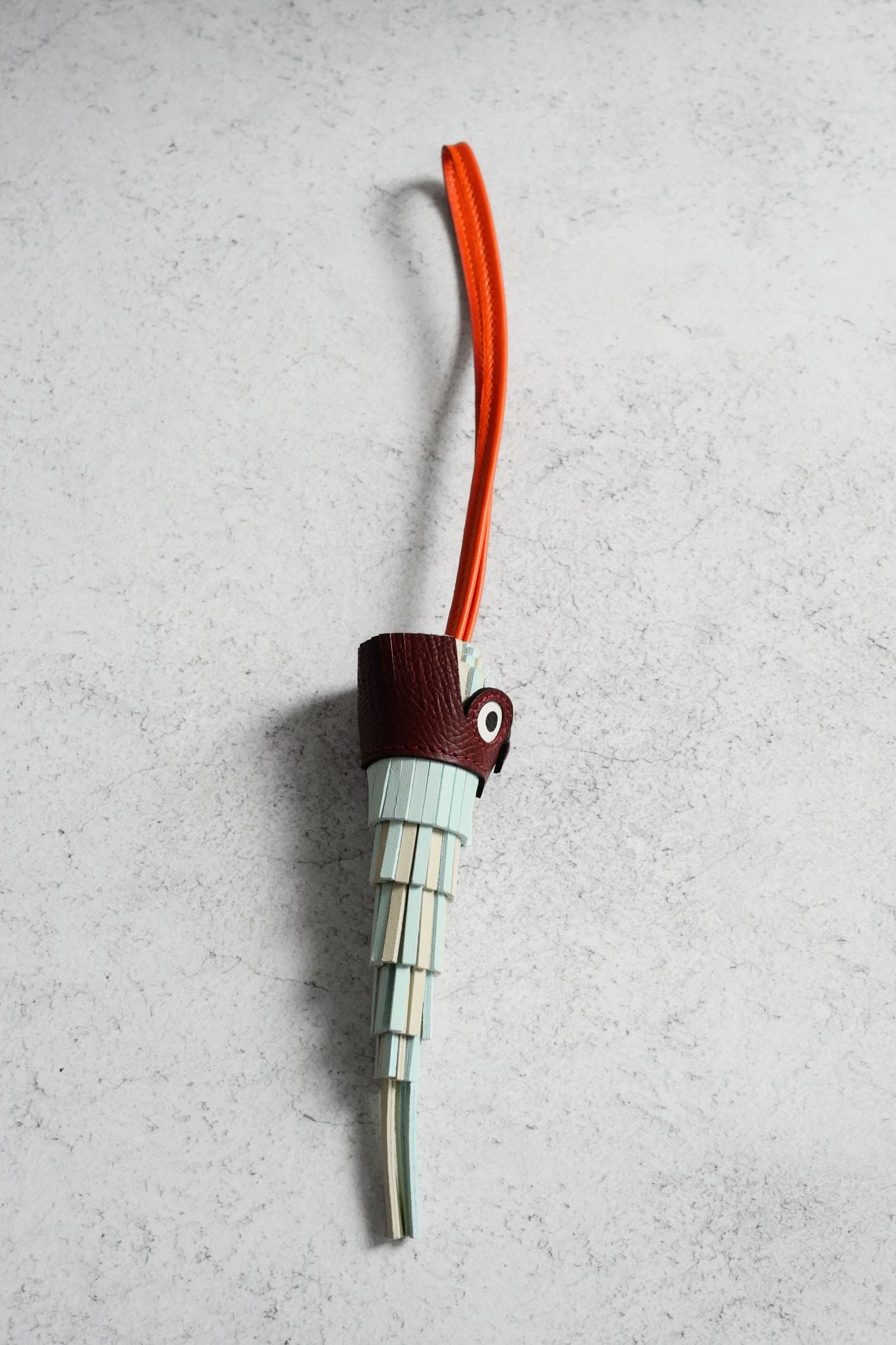 Hermès Charm Chouette Vert Peppermint/Craie /Feu /Rouge H /Blanc Lambskin