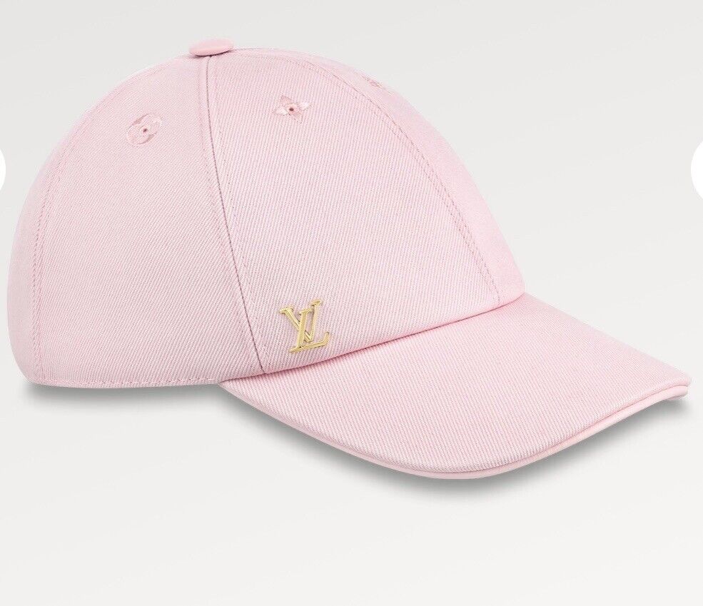 Louis Vuitton “LV” Iconic Cap Light Pink With Gold LV Logo NEW