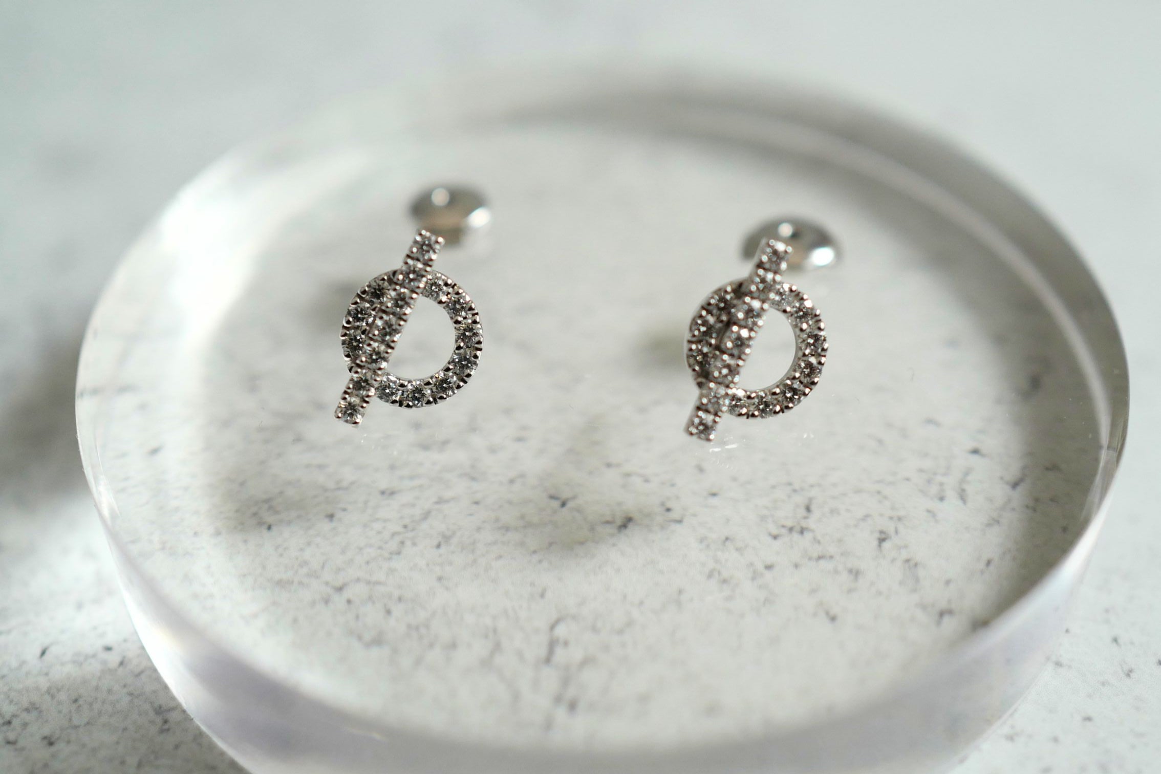 BNIB Hermes Finesse Earrings White Gold With Diamonds $11K Retail