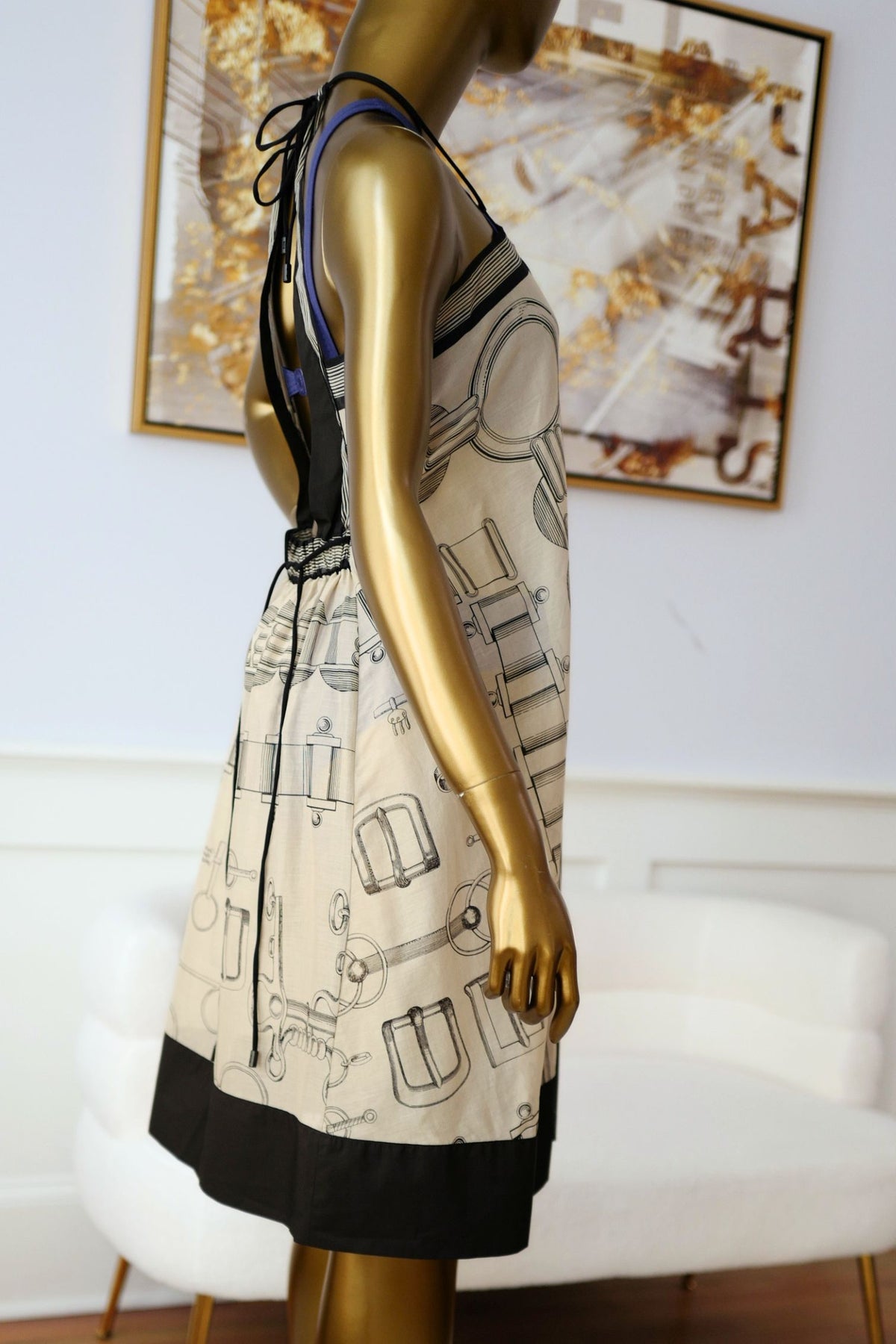 NEW Hermès "Cahier du Colporteur" Beach Dress Beige Pierre D'Istrie Size 36