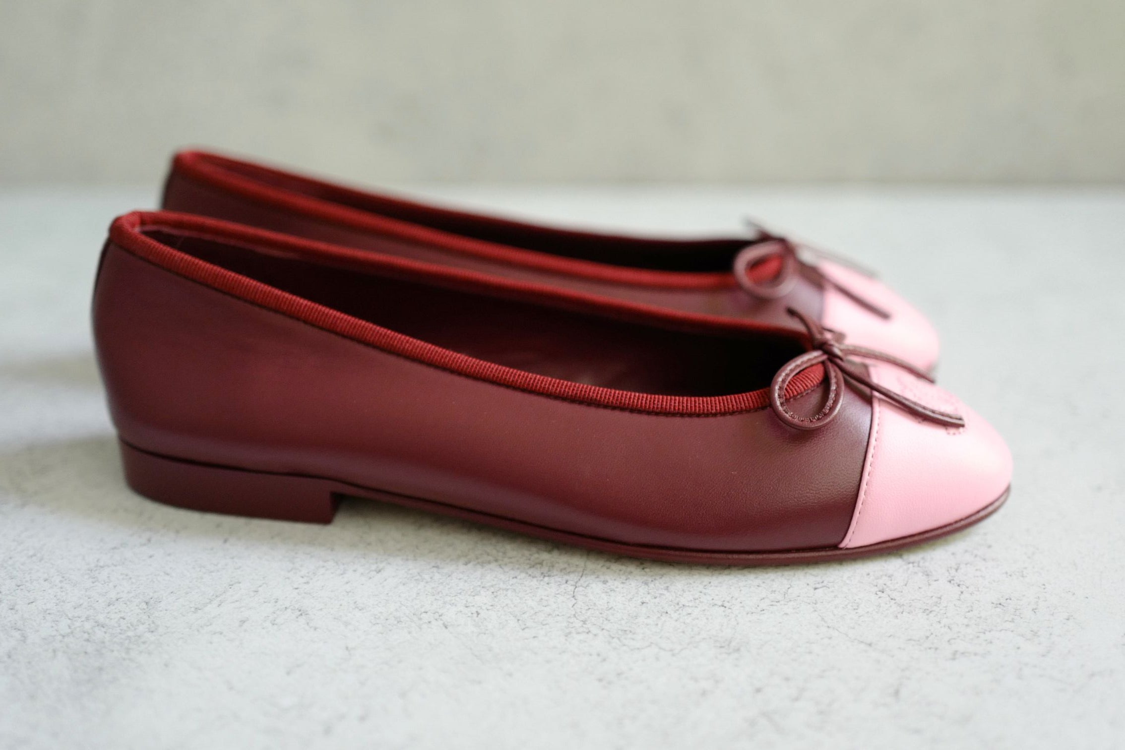 Chanel 26S Matthieu Blazy's Ballet Flats Burgundy Pink Lambskin Size 36C