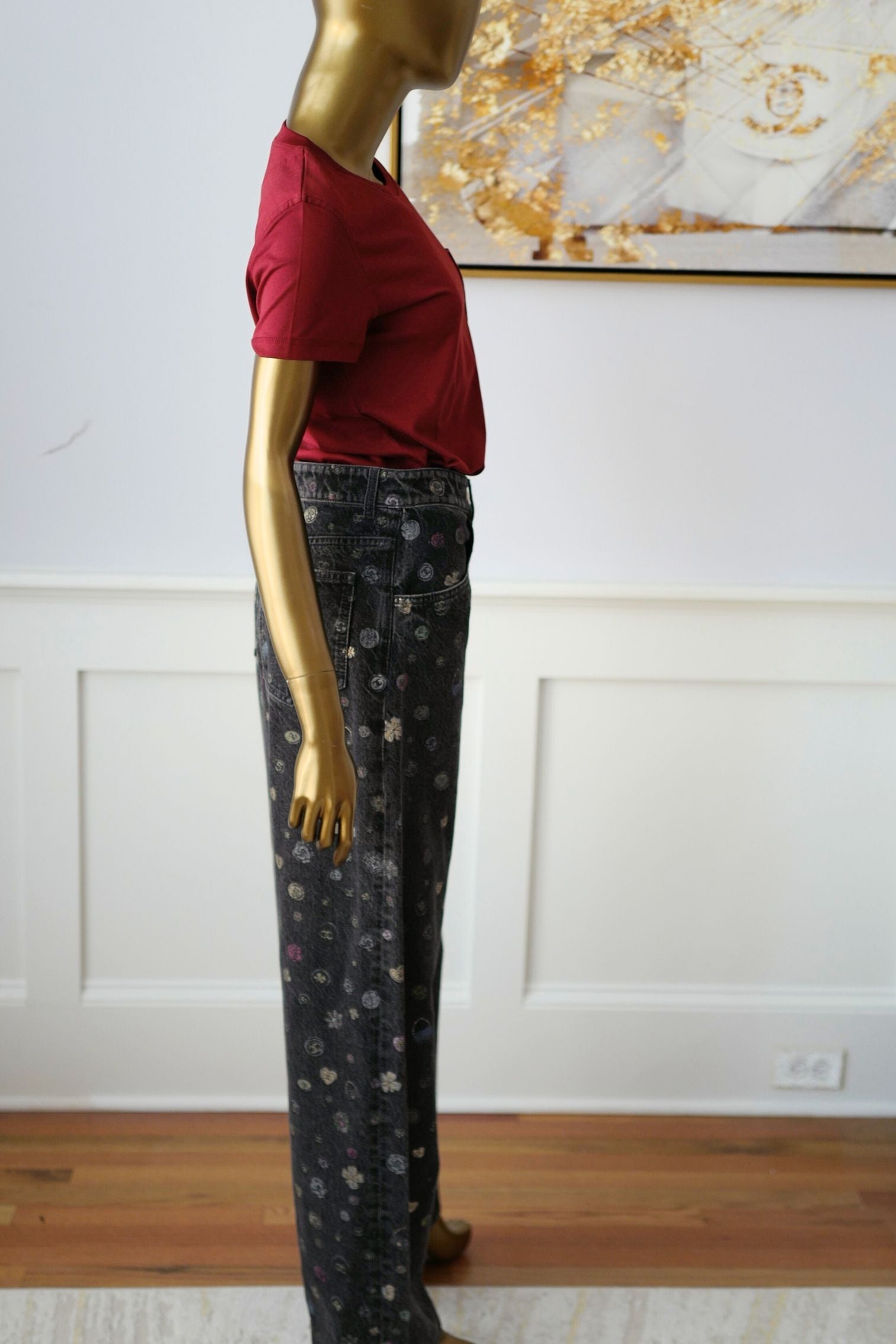 Hermès Embroidered Pocket T-Shirt Rouge Carmin Cotton Crewneck Size 36