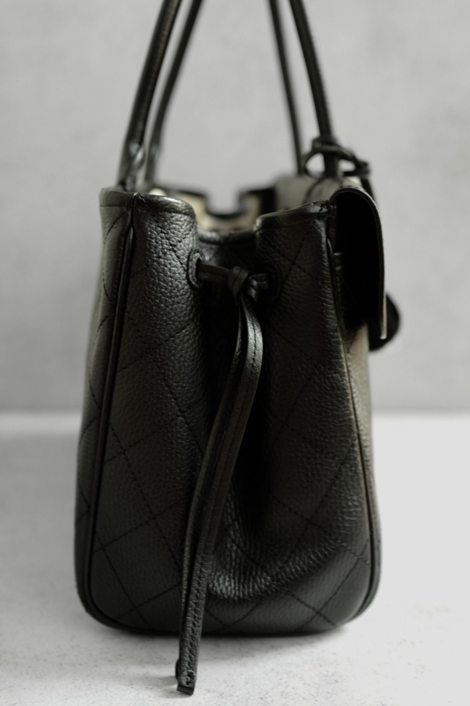 Chanel 26S Shopping Bag 38 "Matthieu Blazy's" Black Grained Calfskin Gold HW