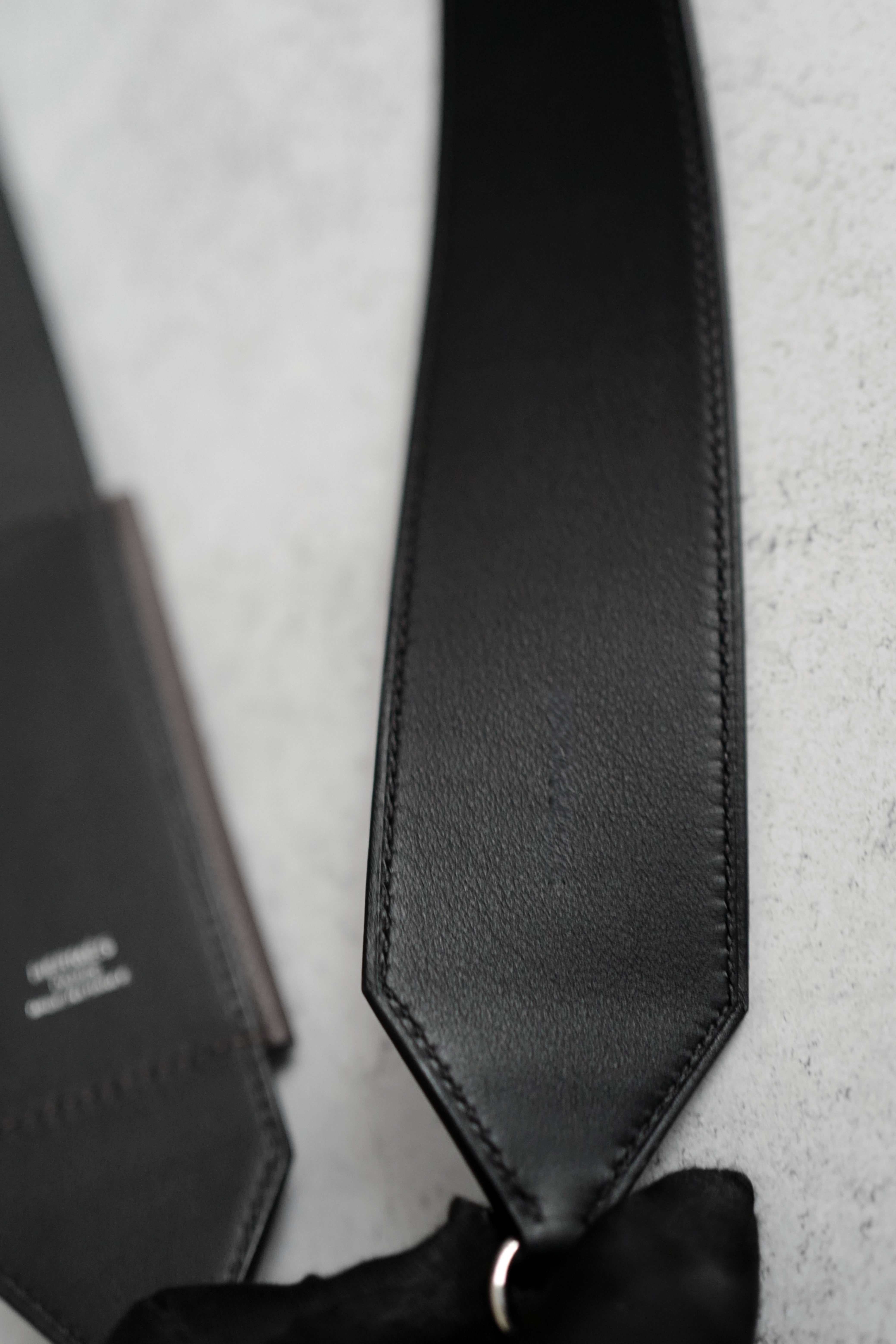 Hermès Kelly Pocket Bag Strap Noir/Terre Swift Epsom Calfskin 105 mm