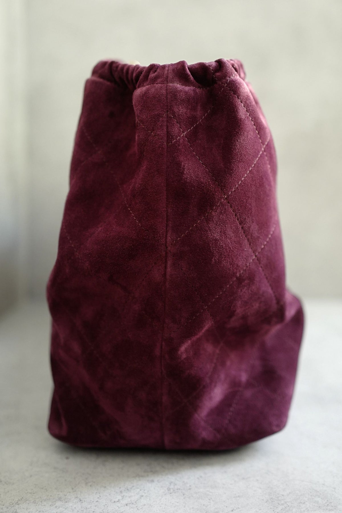NEW Chanel 26B Large Tote Bordeaux Burgundy Suede Calfskin Gold Hardware
