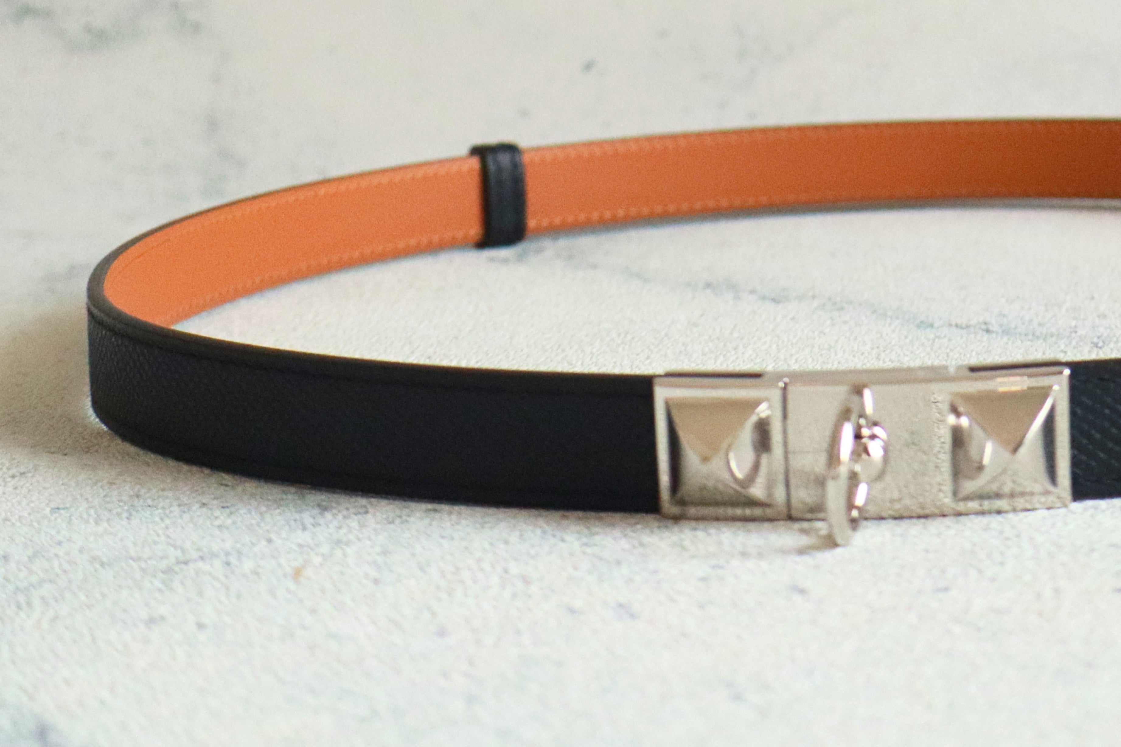 BNIB Hermes Rivale 18 Belt Epsom in Noir Palladium Hardware 2026