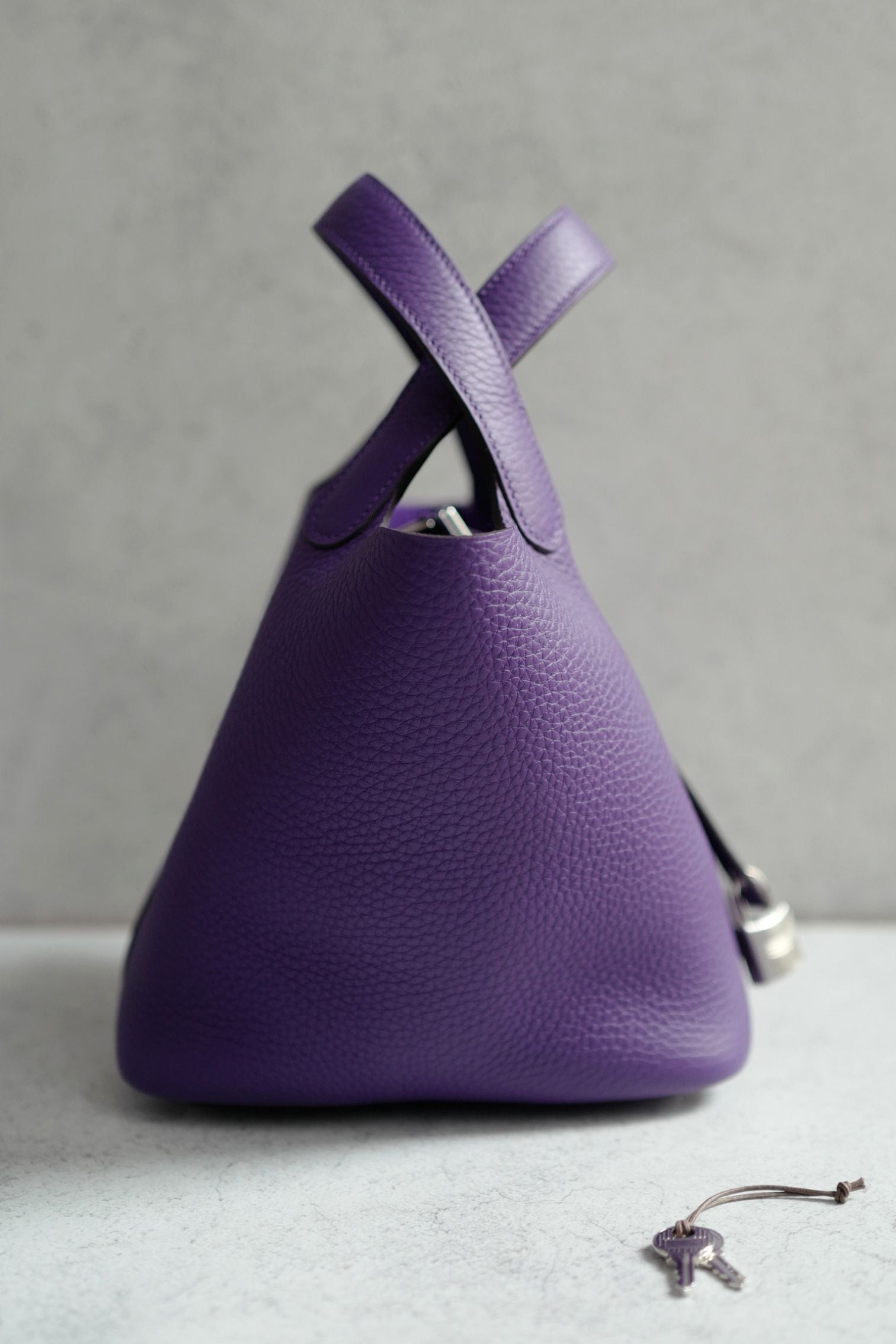 BNIB Hermes Picotin 18 Purple Clemence Leather Palladium Hardware G Stamp