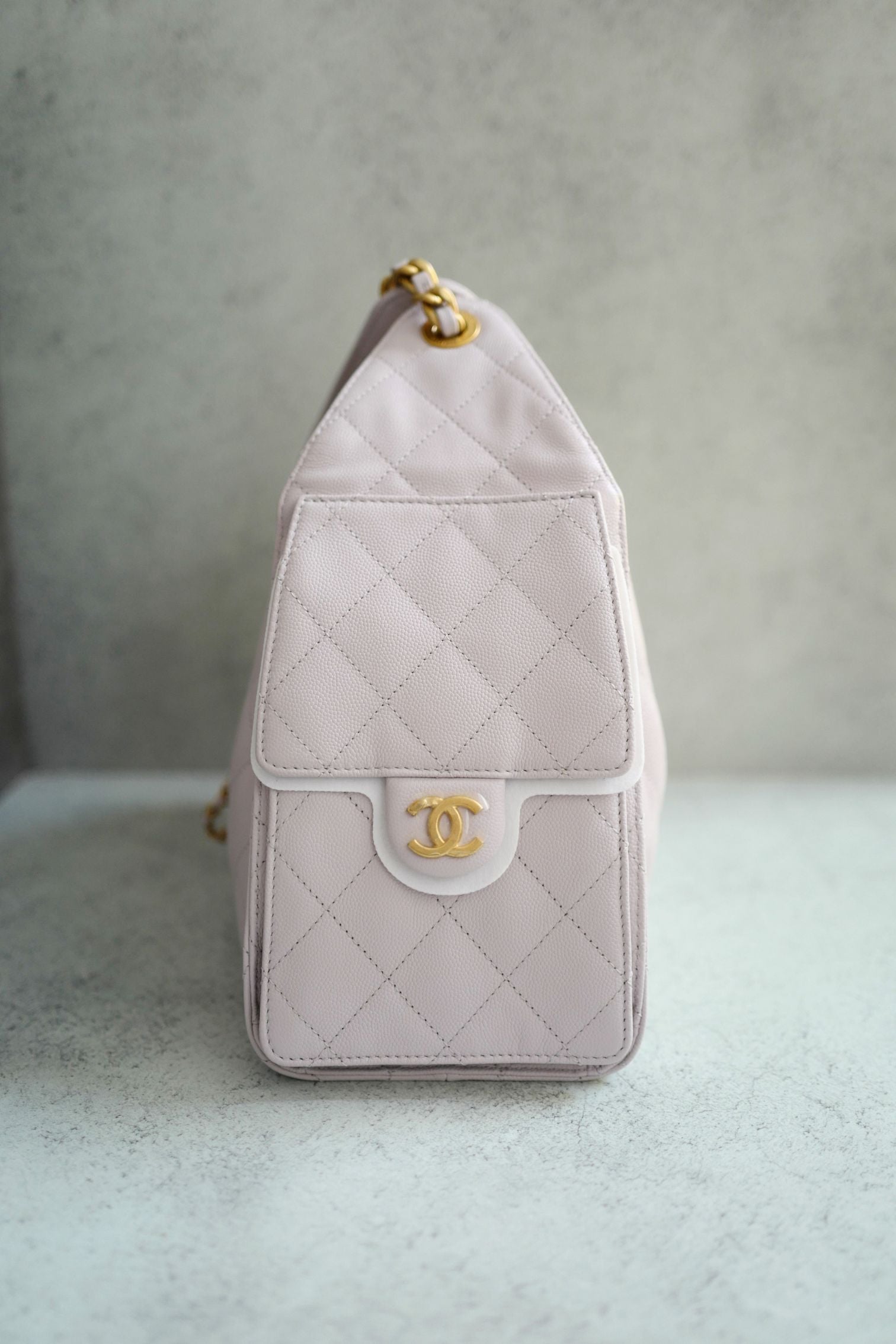BNIB Chanel 25K Small Hobo Bag Lilac Grained Calfskin with Gold Hardware