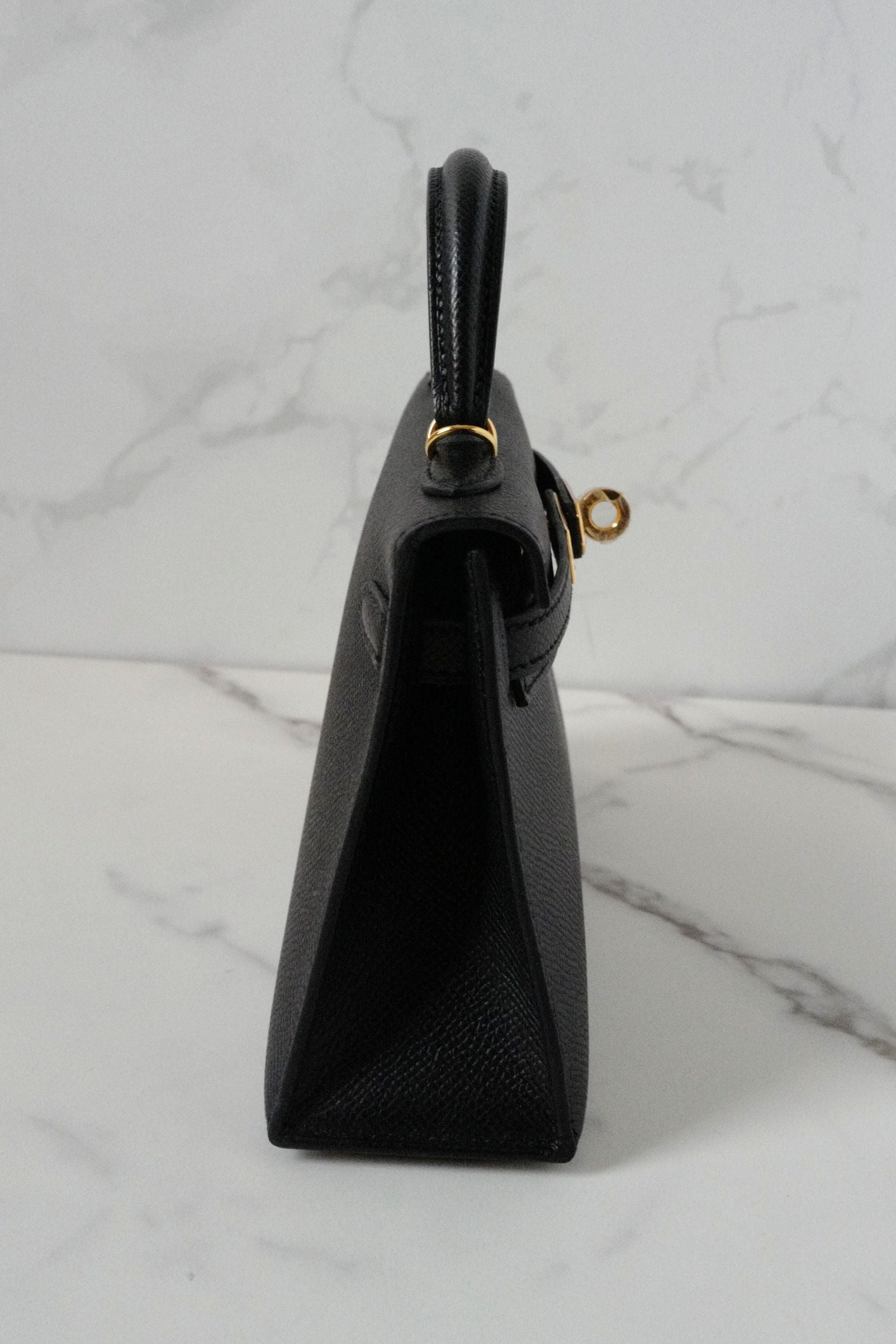 BNIB Hermes Mini Kelly Black Epsom Leather Gold Hardware G Stamp 2026