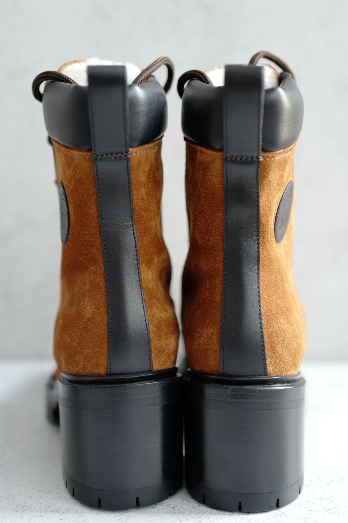 Hermes Bridge Suede Combat Boots Size 37.5 In Brown Over $1800 Retail