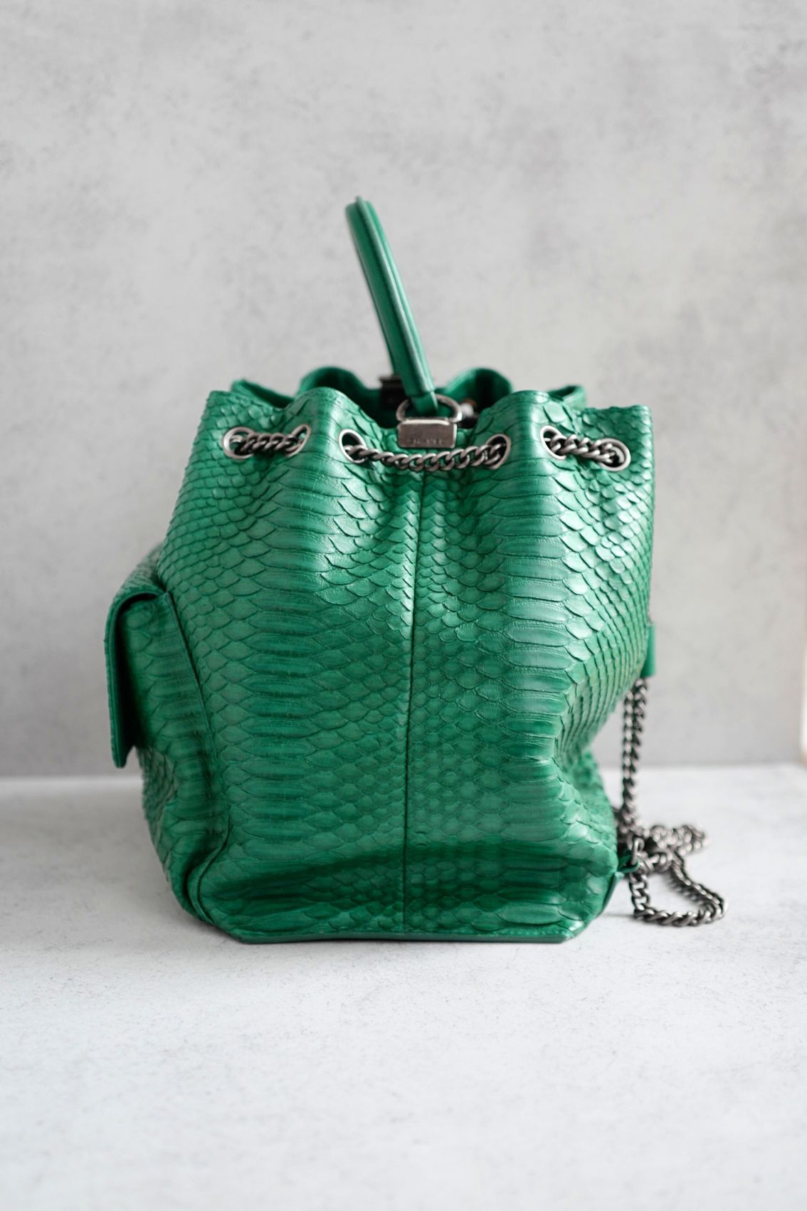 Chanel Gabrielle Backpack Drawstring bag In Phyton Exotic Rare Limited Edition