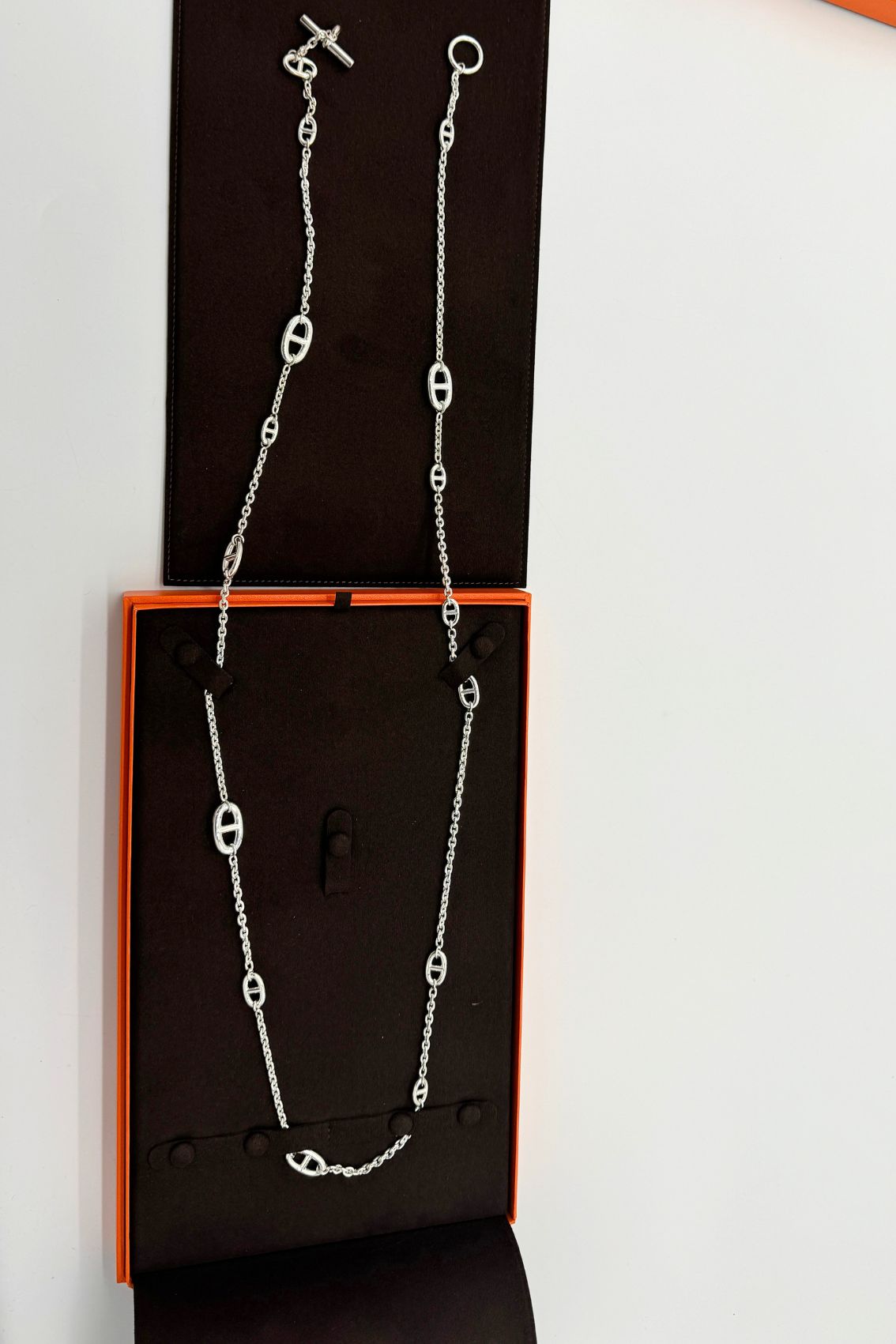 Hermès Farandole Long Necklace 120 Sterling Silver