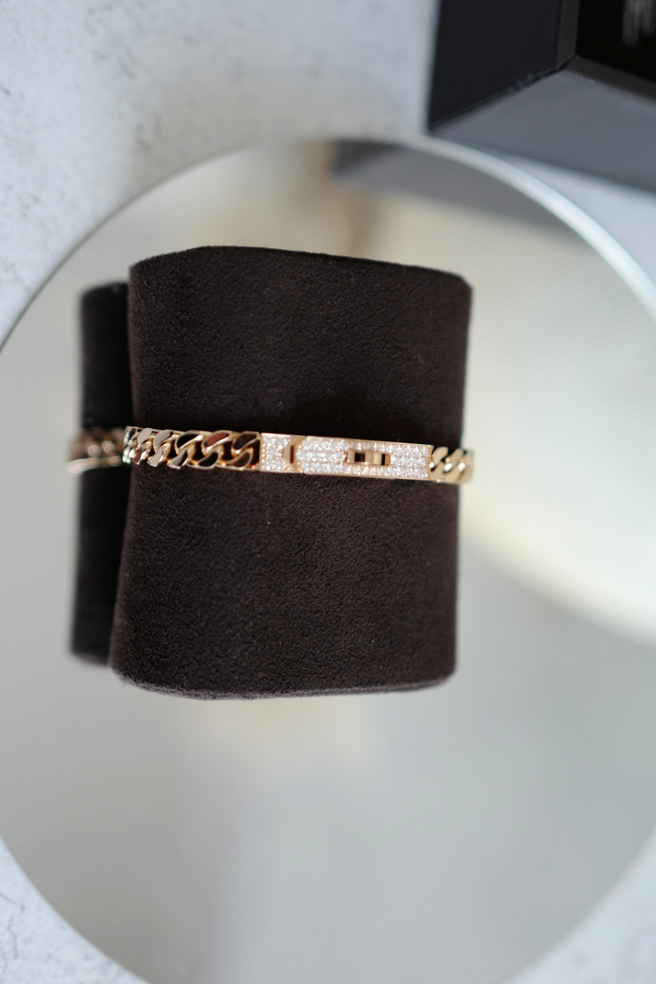 Hermes Kelly Gourmette Bracelet Rose Gold 750 Diamond 0.90ct ST