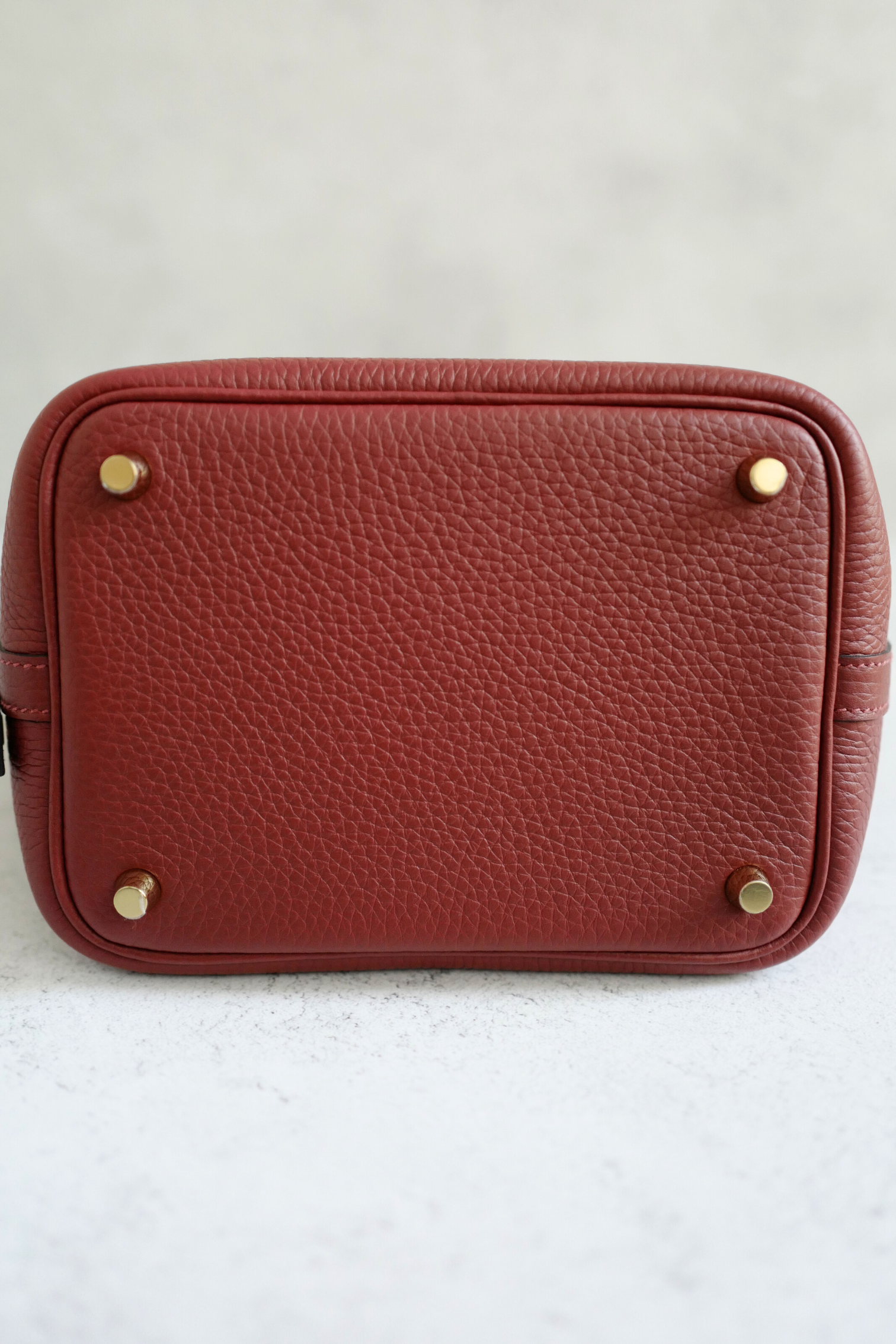 BNIB Hermès Picotin 18 Bag Rouge H  Clemence Leather with Gold Hardware