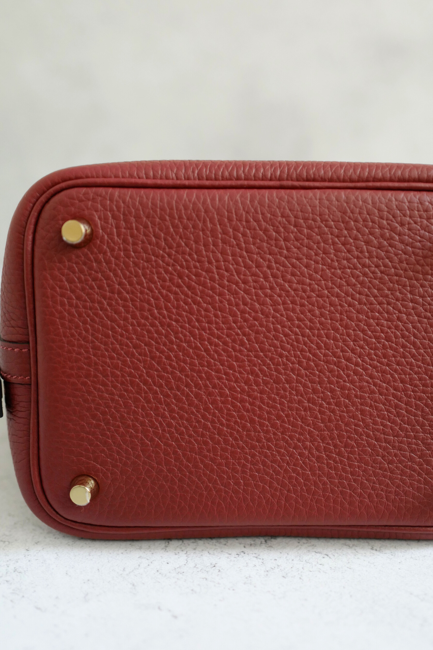 BNIB Hermès Picotin 18 Bag Rouge H  Clemence Leather with Gold Hardware