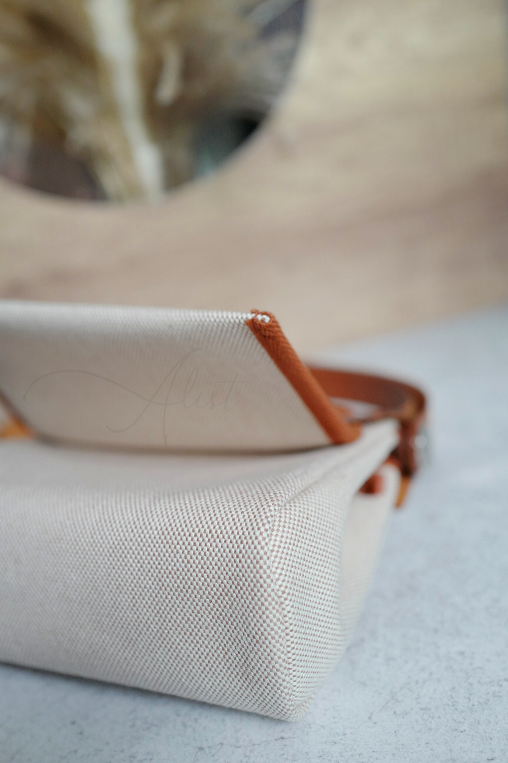 BNIB Hermes Mini Herbag Fauve/Ecru with Palladium Hardware