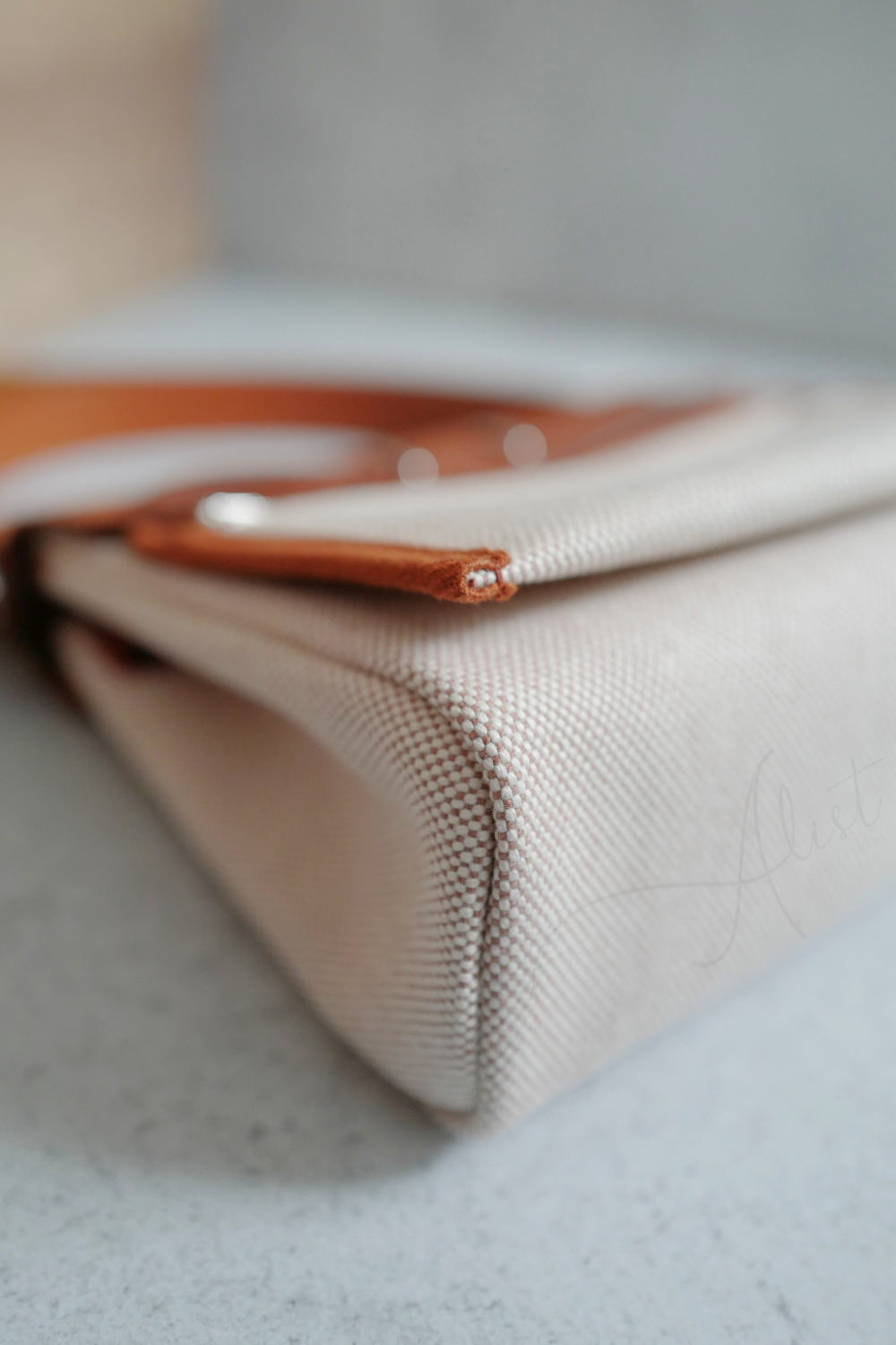 BNIB Hermes Mini Herbag Fauve/Ecru with Palladium Hardware