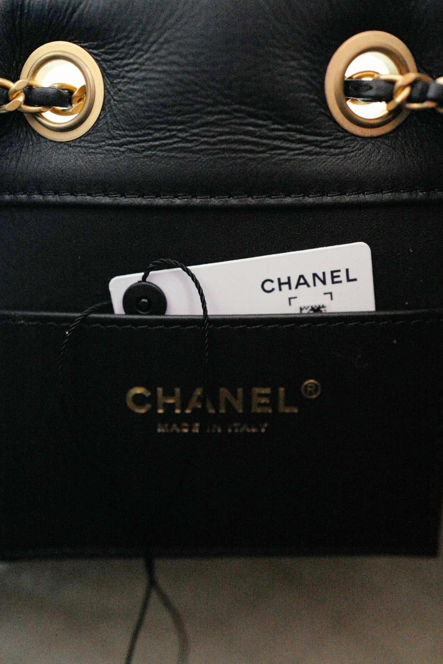 Chanel 25K Small Hobo Bag Black Calfskin with White Shearling Trim Gold Hardware