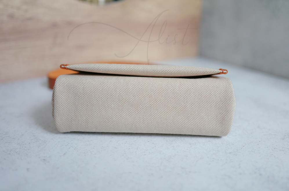 BNIB Hermes Mini Herbag Fauve/Ecru with Palladium Hardware