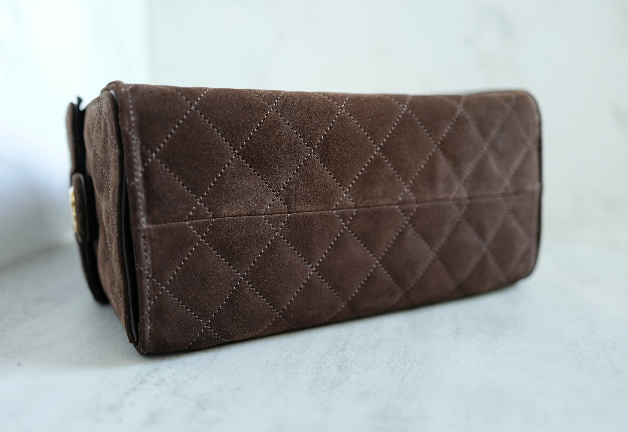 Chanel 25K Small Hobo Bag Dark Brown Suede with Gold Hardware