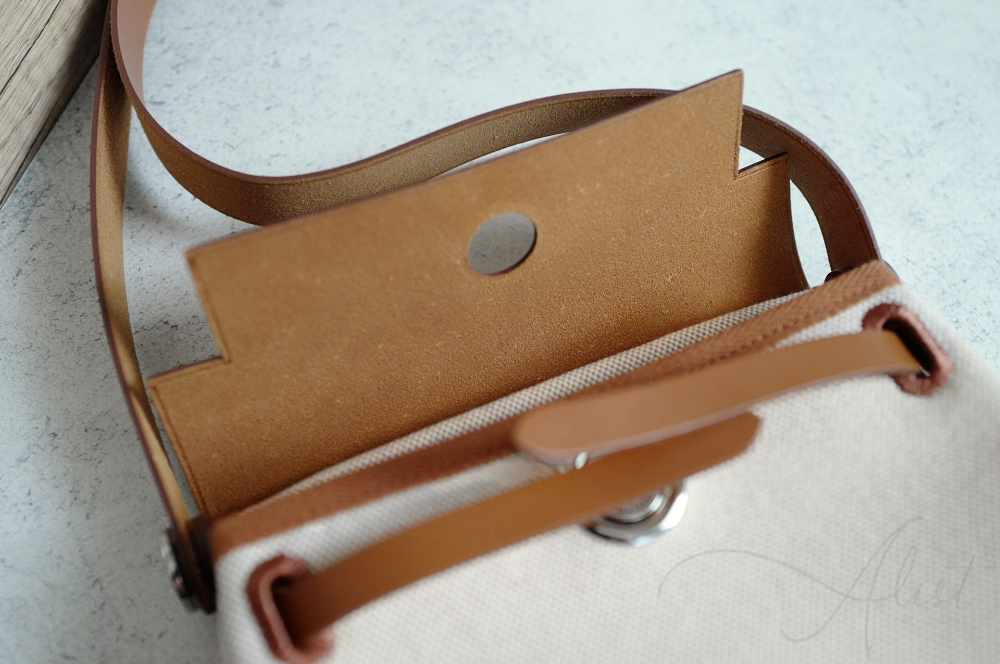 BNIB Hermes Mini Herbag Fauve/Ecru with Palladium Hardware