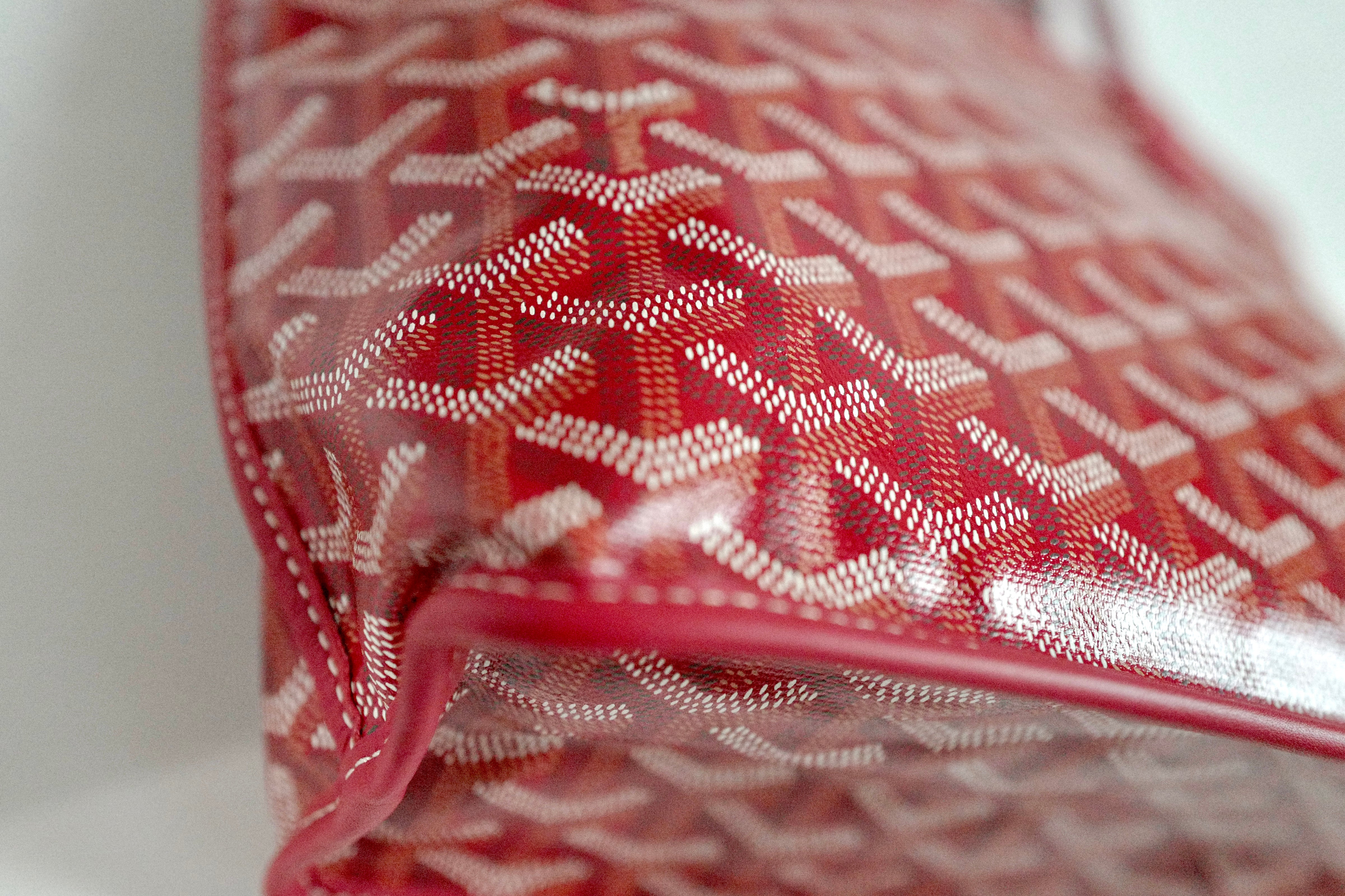 NEW Goyard Anjou Mini Tote Bag in Red with Palladium Hardware