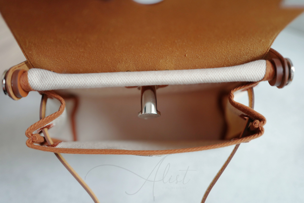 BNIB Hermes Mini Herbag Fauve/Ecru with Palladium Hardware