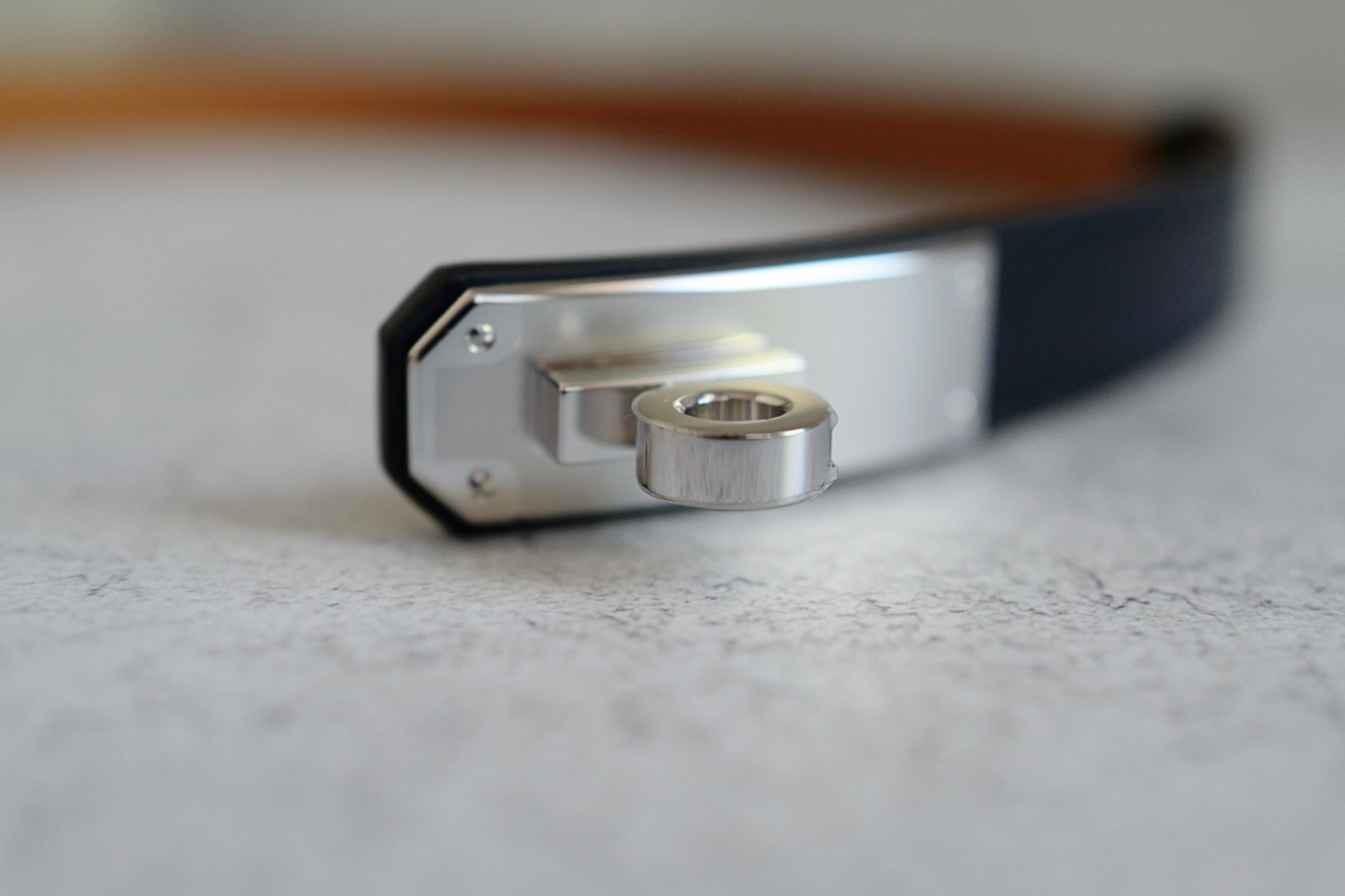 BNIB Hermès Kelly 18 Belt Hunter Leather in Bleu Indigo Palladium HW