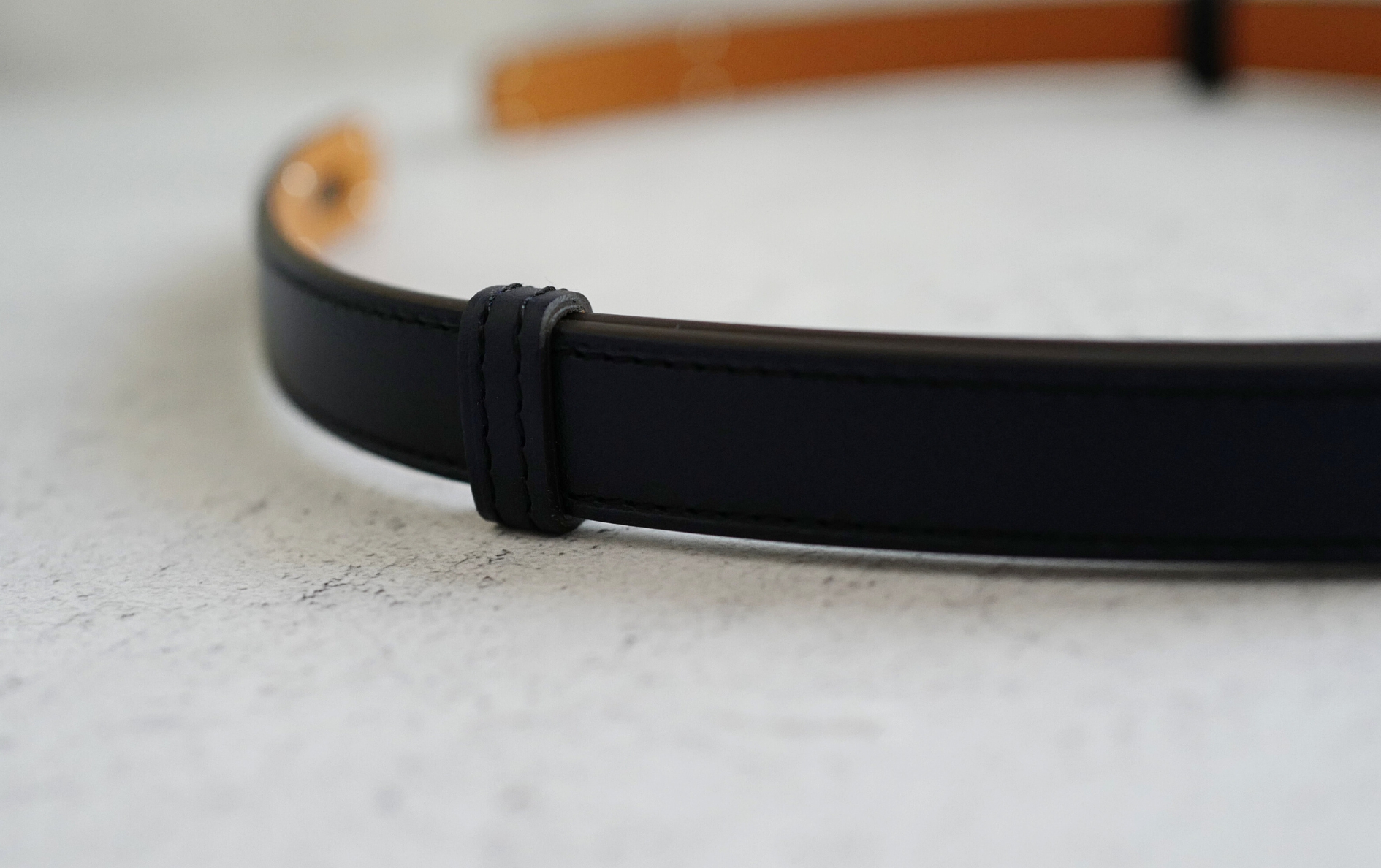 BNIB Hermès Kelly 18 Belt Hunter Leather in Bleu Indigo Palladium HW