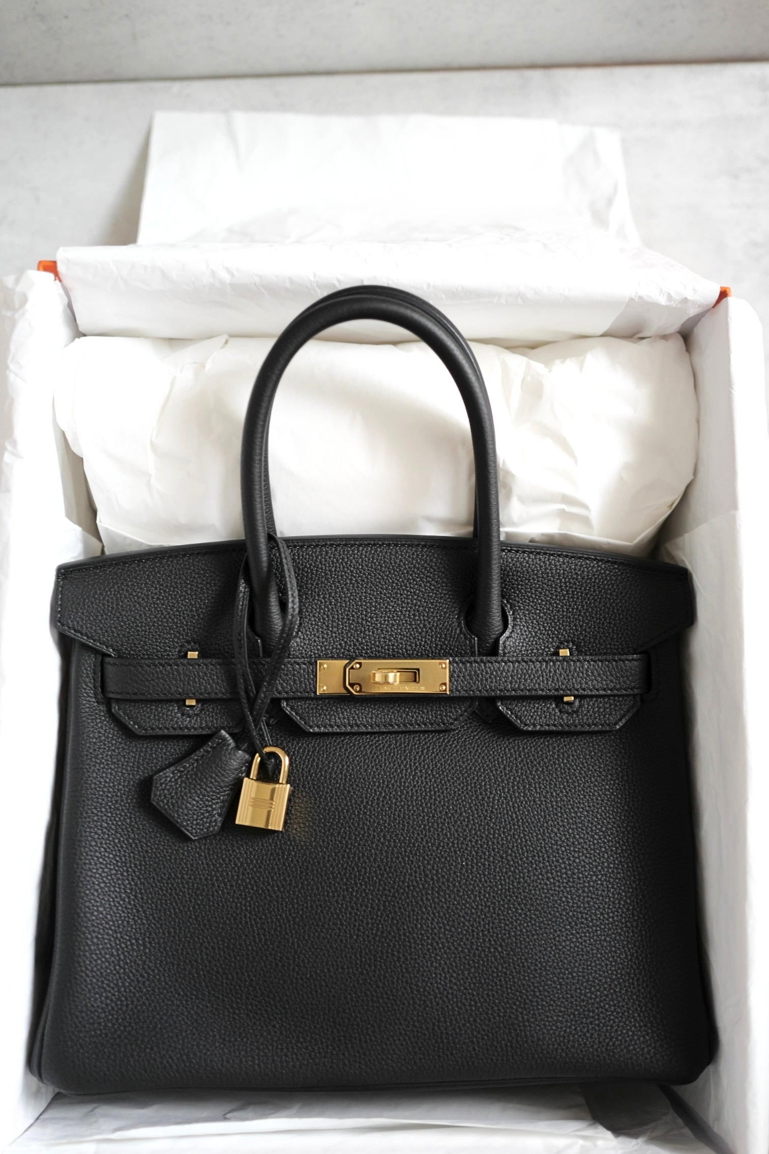 Hermès Birkin 30 Black Togo Leather with Gold Hardware New #W