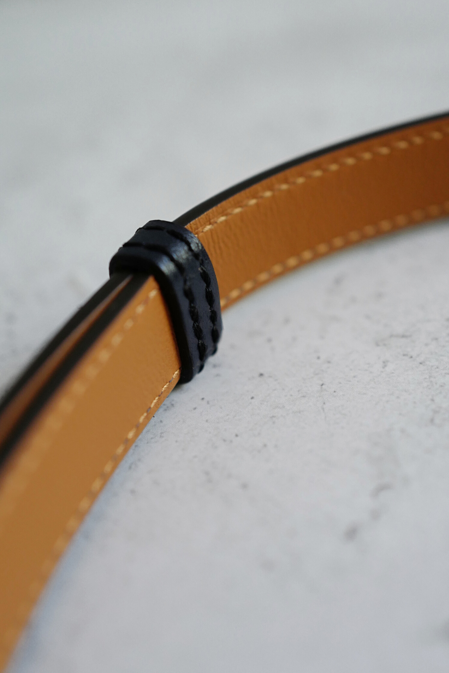 BNIB Hermès Kelly 18 Belt Hunter Leather in Bleu Indigo Palladium HW